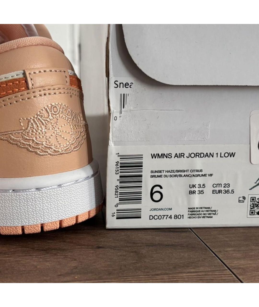 JORDAN Бежевые кожаные кроссовки, фото 3