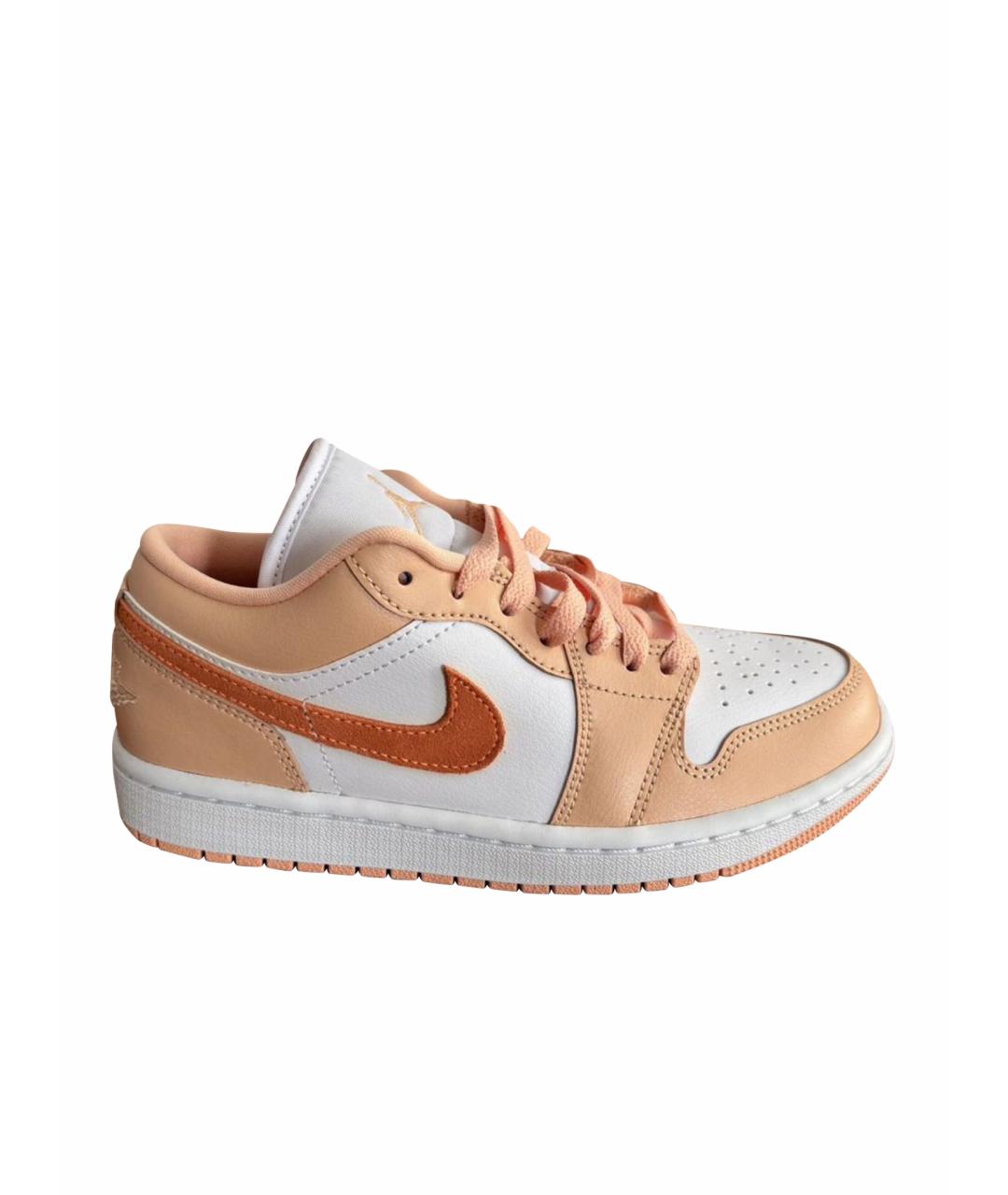 JORDAN Бежевые кожаные кроссовки, фото 1