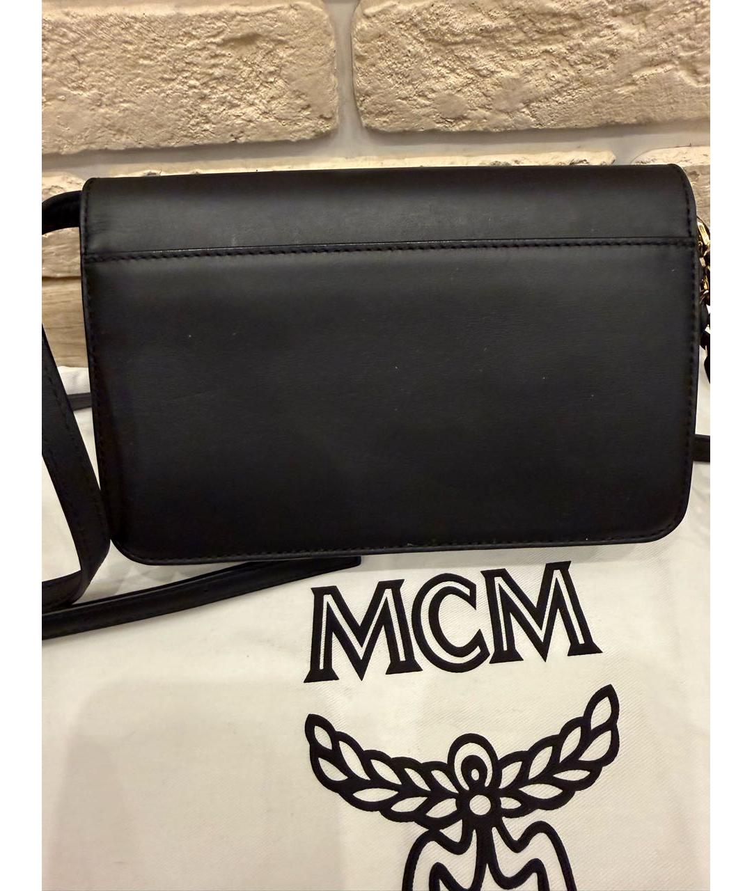 MCM Черная кожаная сумка через плечо, фото 3