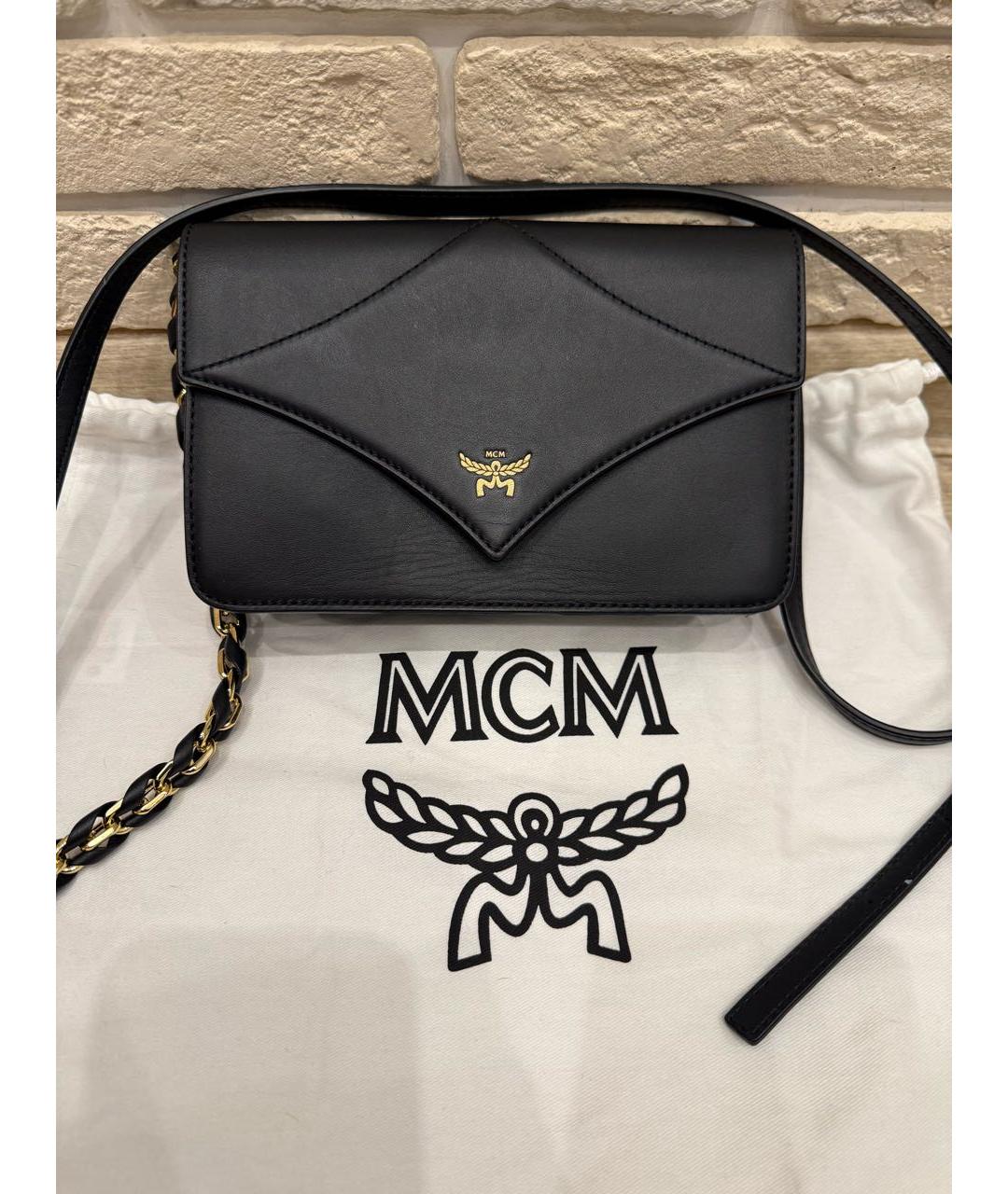 MCM Черная кожаная сумка через плечо, фото 2