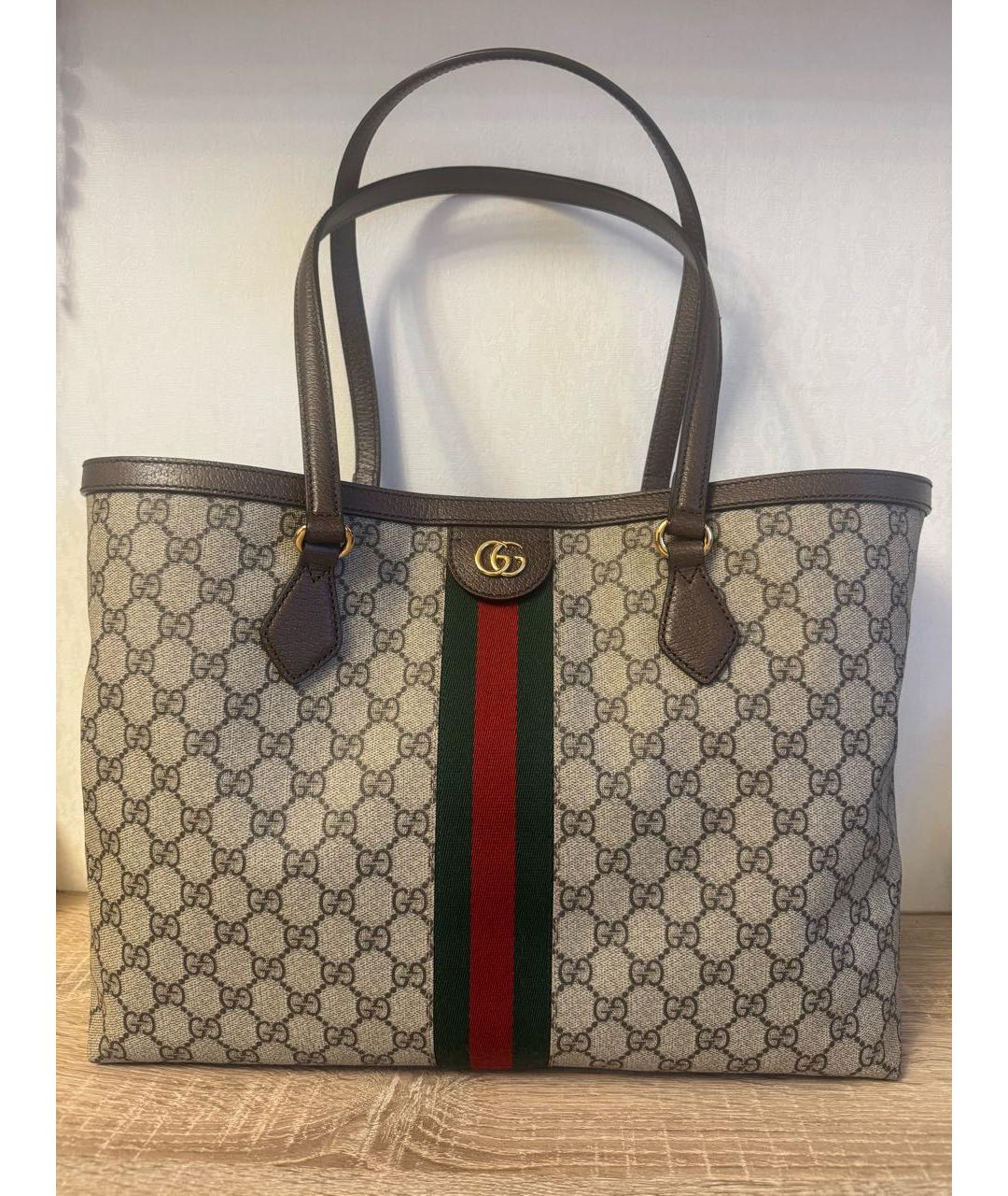 GUCCI Бежевая сумка тоут, фото 9