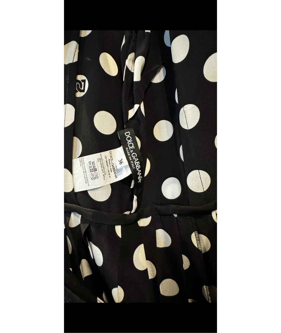 DOLCE&GABBANA Черное шелковое повседневное платье, фото 4