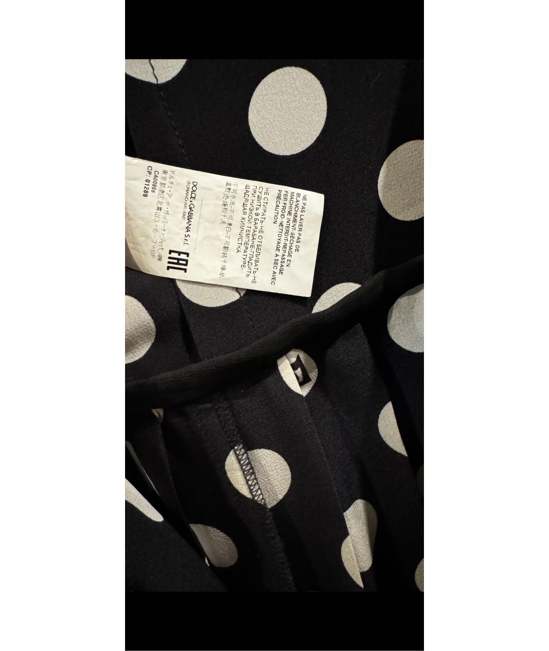 DOLCE&GABBANA Черное шелковое повседневное платье, фото 5