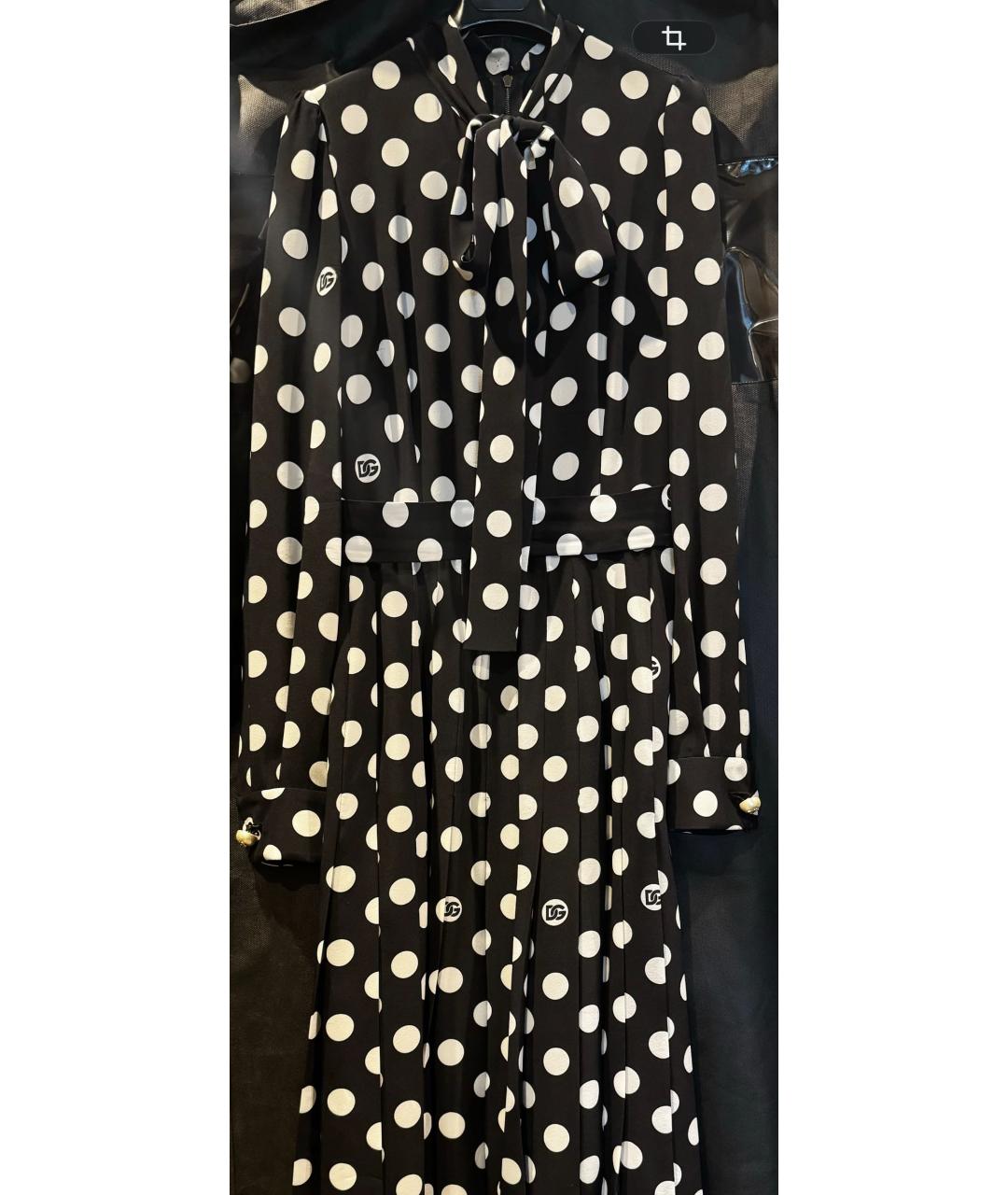 DOLCE&GABBANA Черное шелковое повседневное платье, фото 7