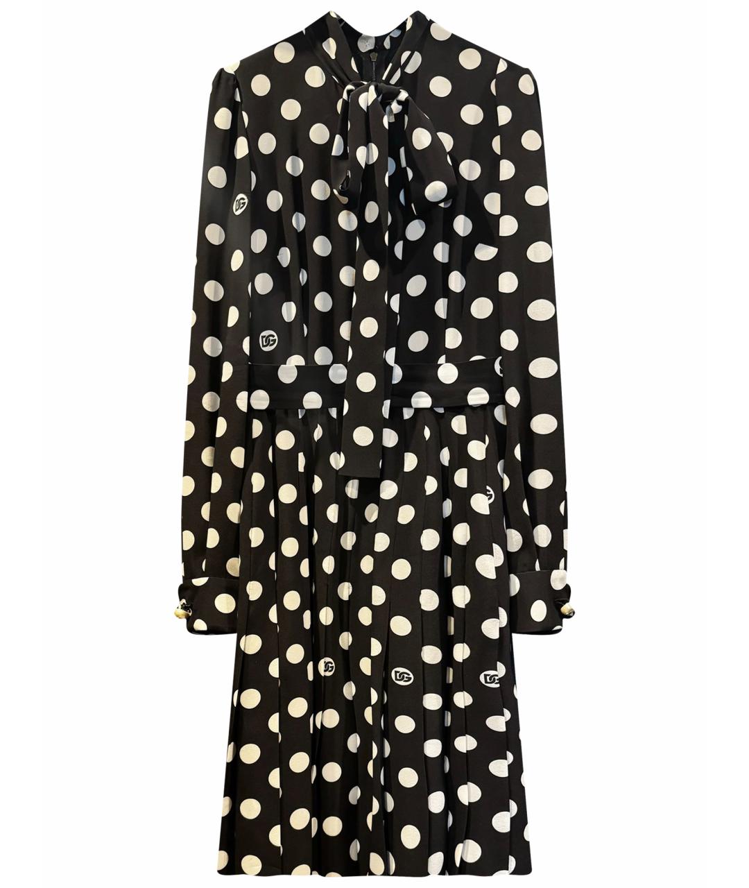 DOLCE&GABBANA Черное шелковое повседневное платье, фото 1