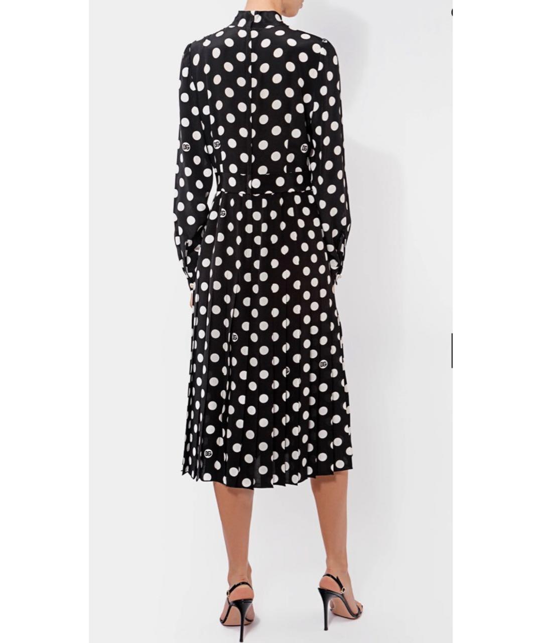 DOLCE&GABBANA Черное шелковое повседневное платье, фото 3