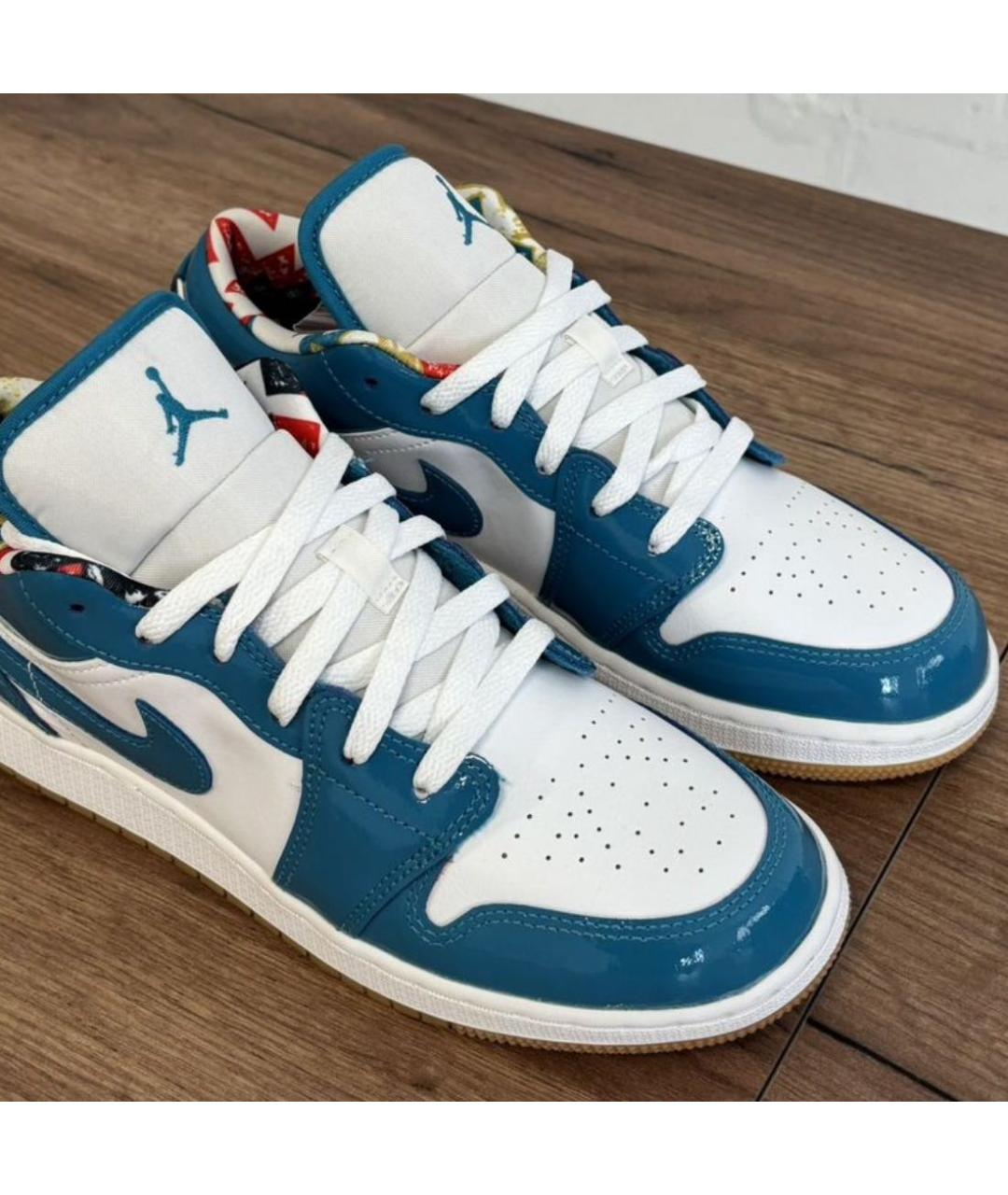 JORDAN Синие кожаные кроссовки, фото 2