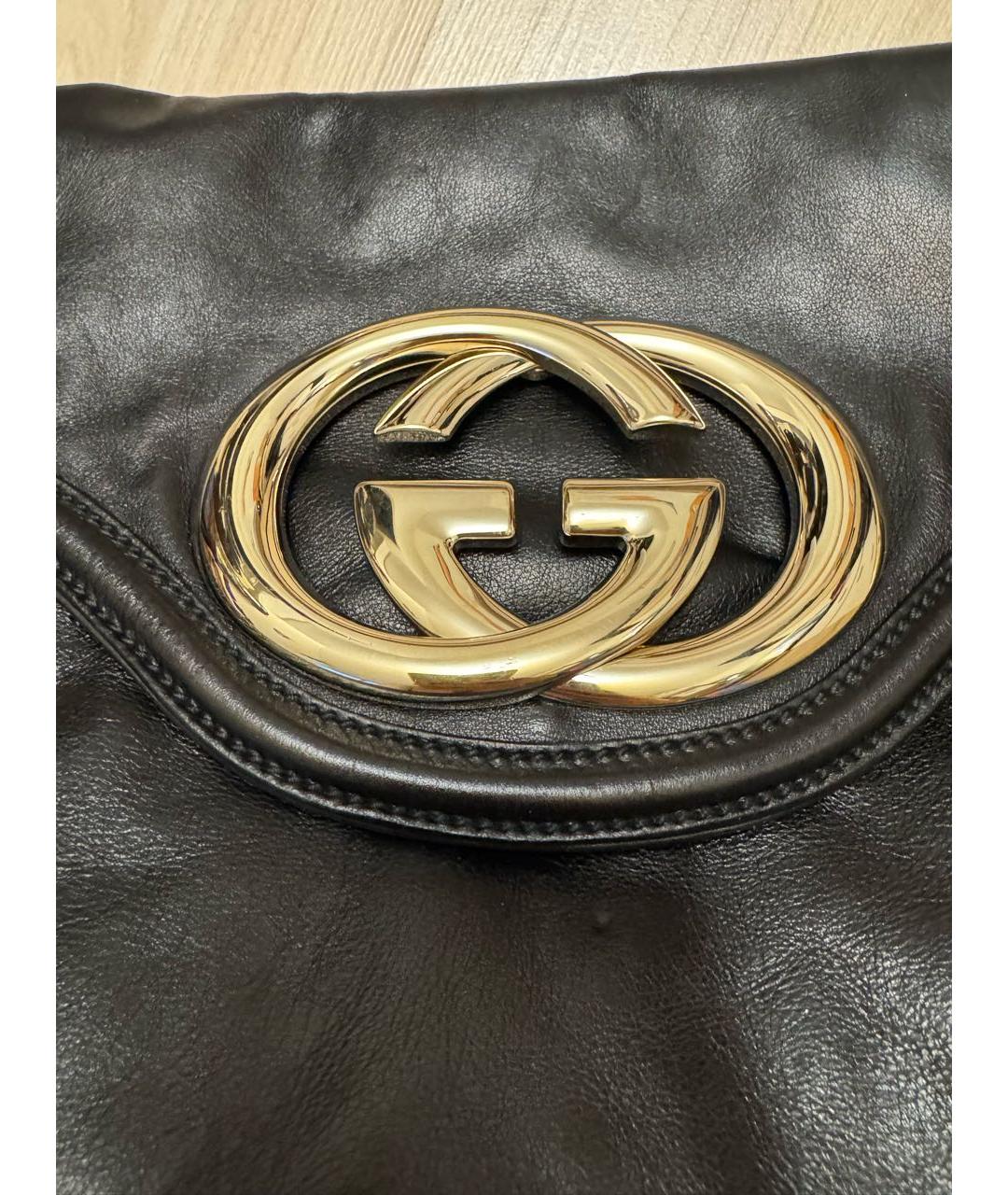 GUCCI Черная кожаная сумка через плечо, фото 7