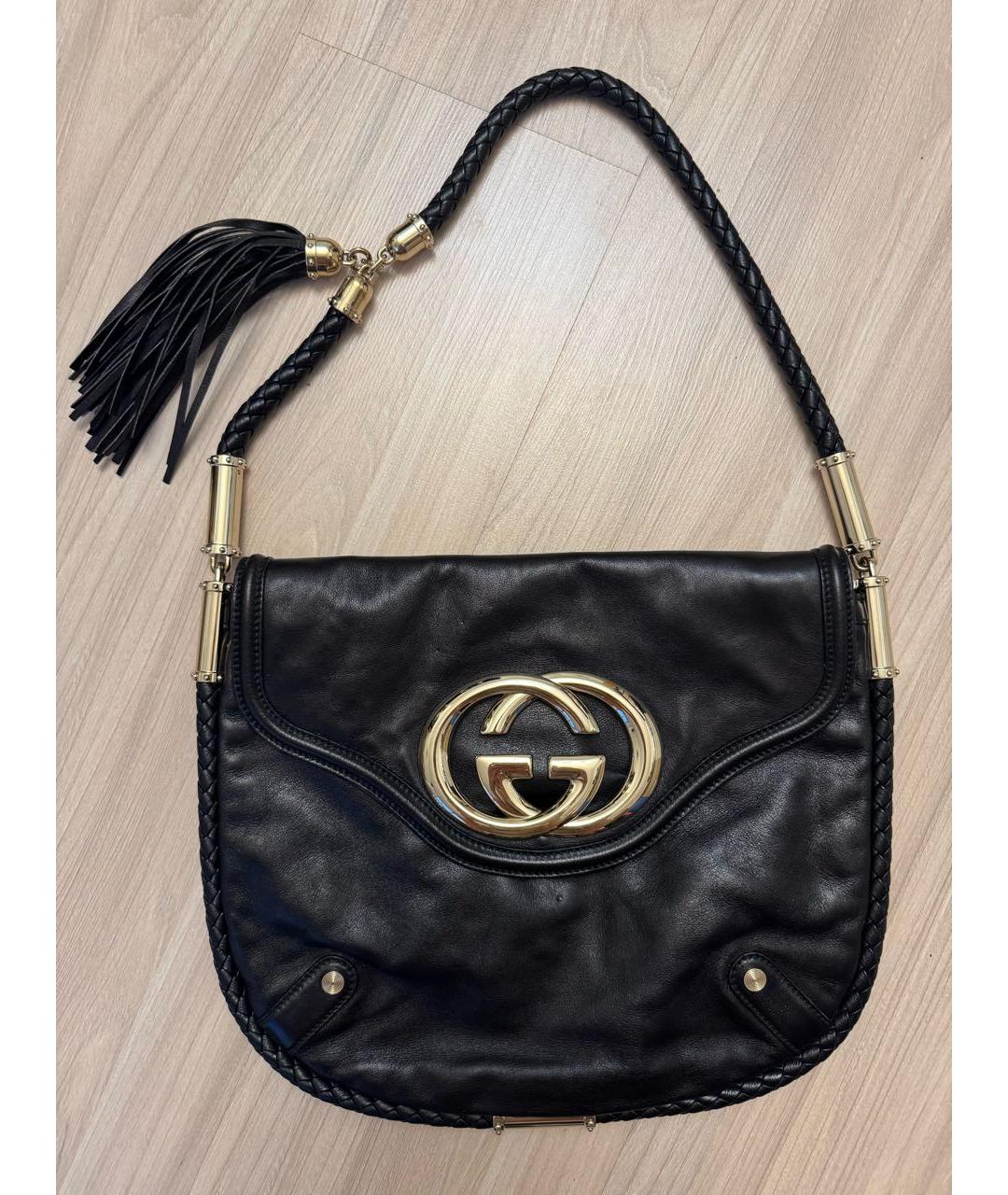 GUCCI Черная кожаная сумка через плечо, фото 8