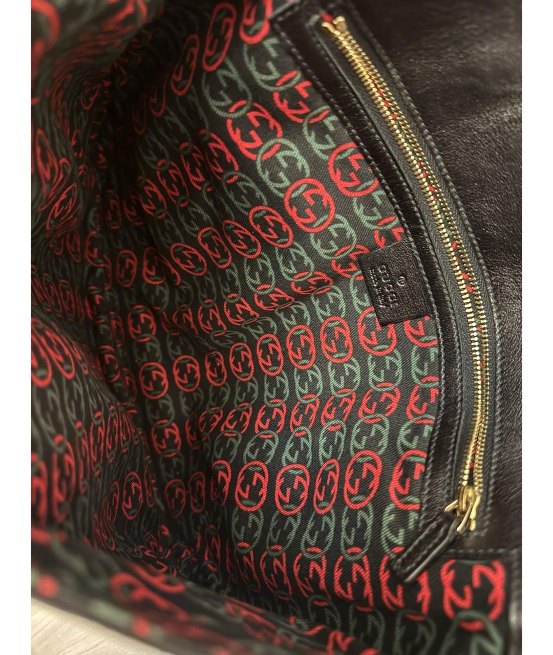 GUCCI Черная кожаная сумка через плечо, фото 5