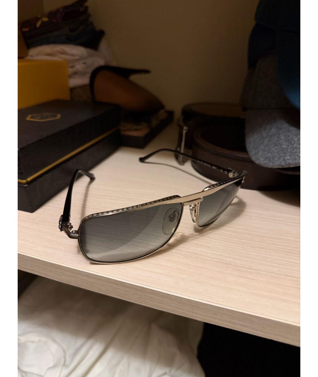 CHROME HEARTS Черные металлические солнцезащитные очки, фото 4