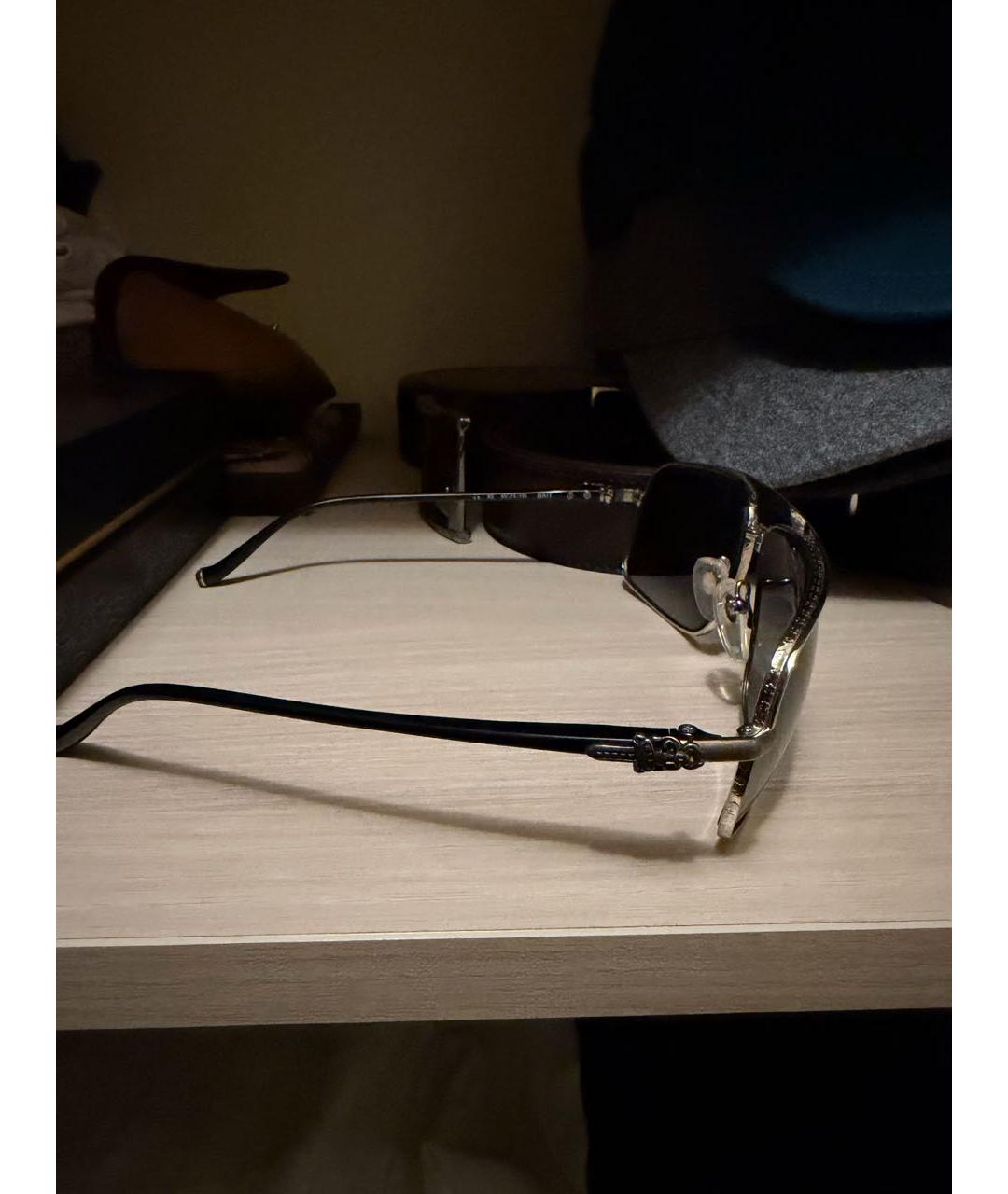 CHROME HEARTS Черные металлические солнцезащитные очки, фото 2