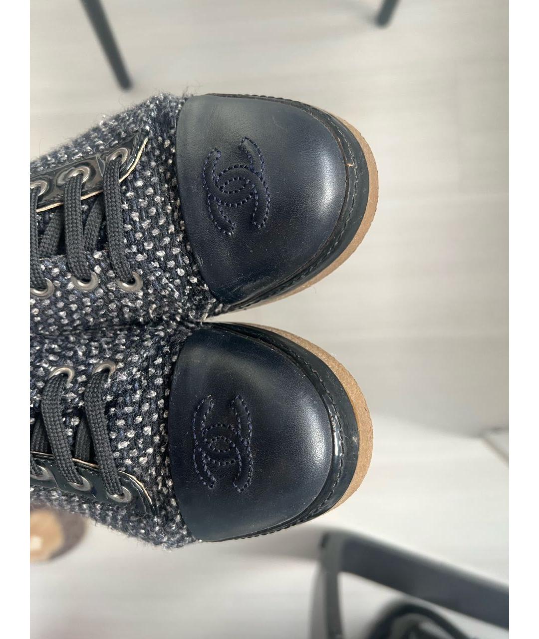 CHANEL Темно-синие ботинки, фото 3