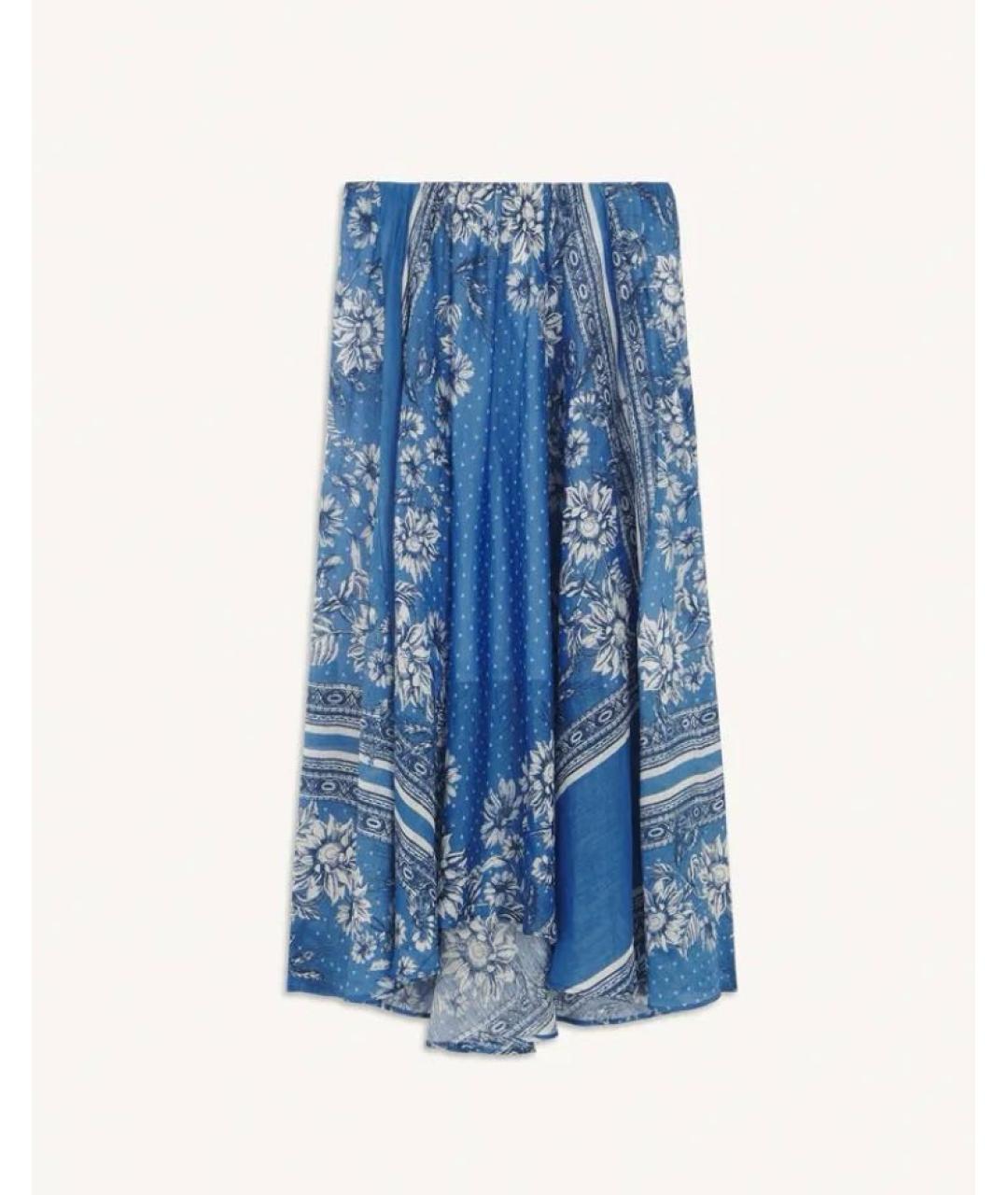 SANDRO Голубая льняная юбка макси, фото 9