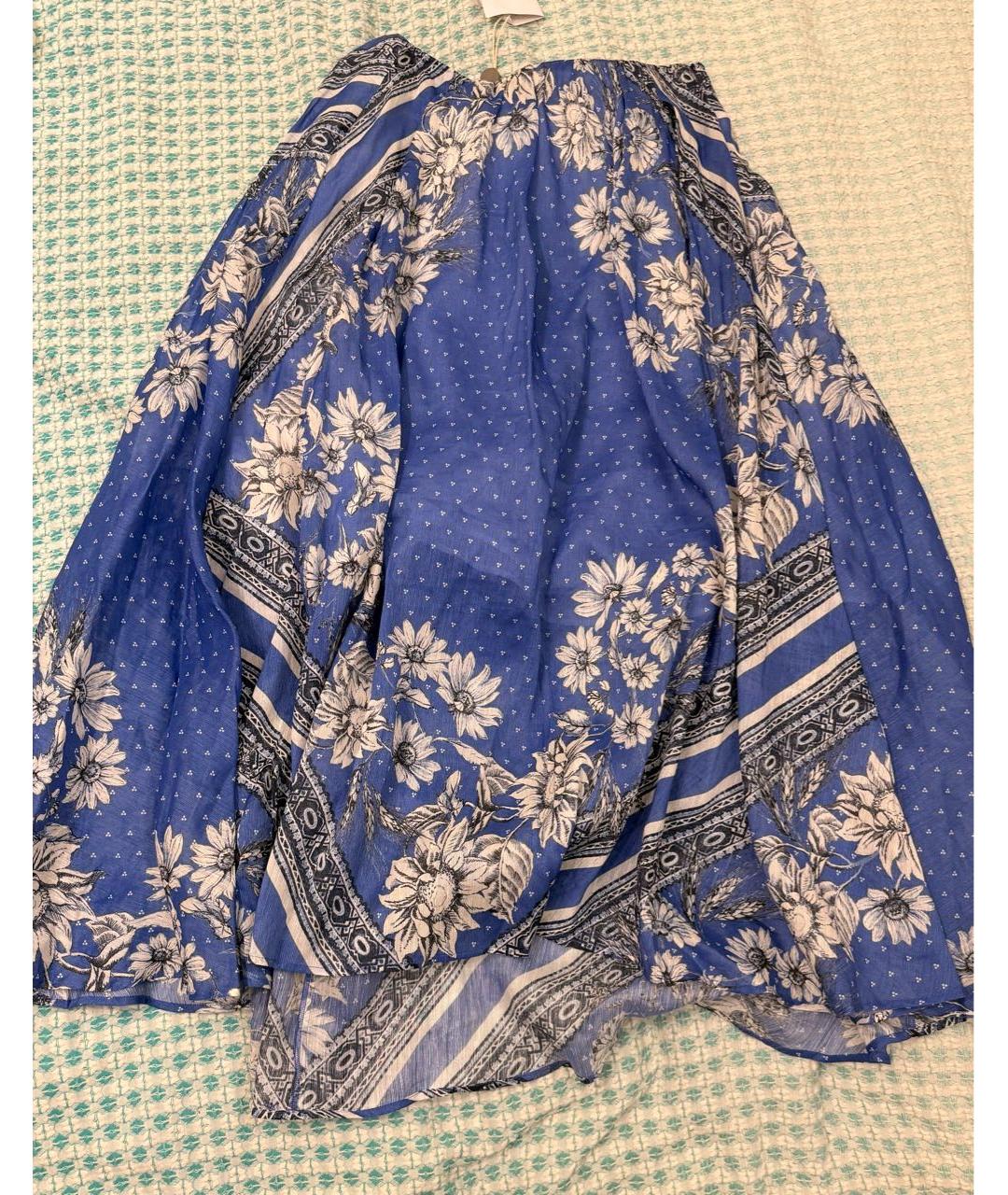 SANDRO Голубая льняная юбка макси, фото 2