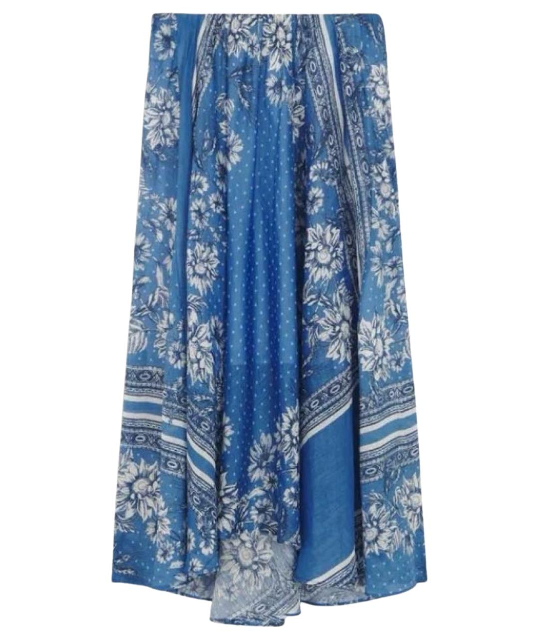 SANDRO Голубая льняная юбка макси, фото 1