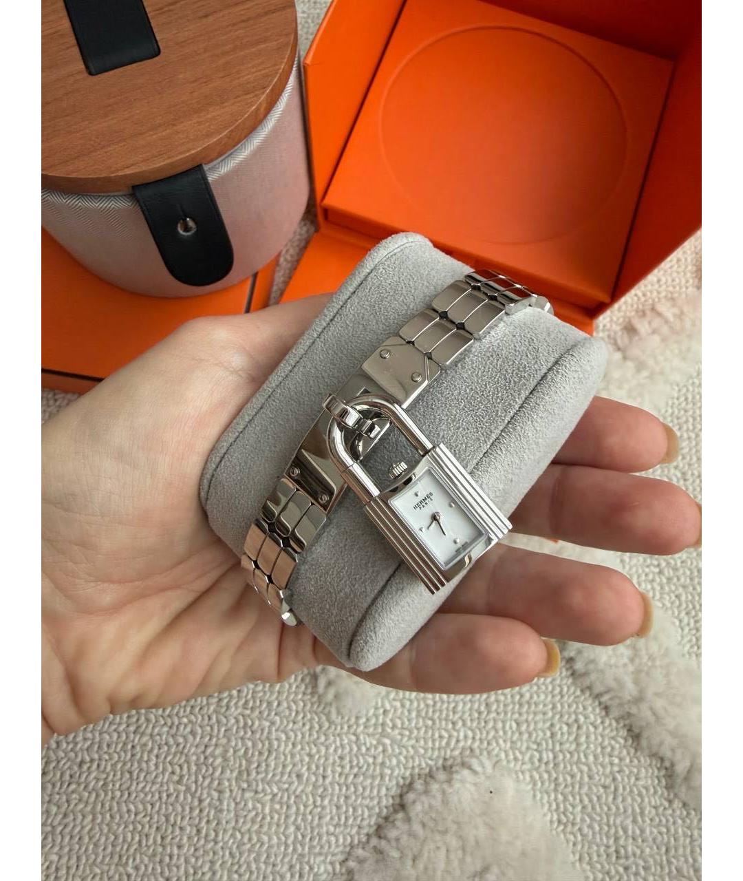 HERMES Серебряные стальные часы, фото 3
