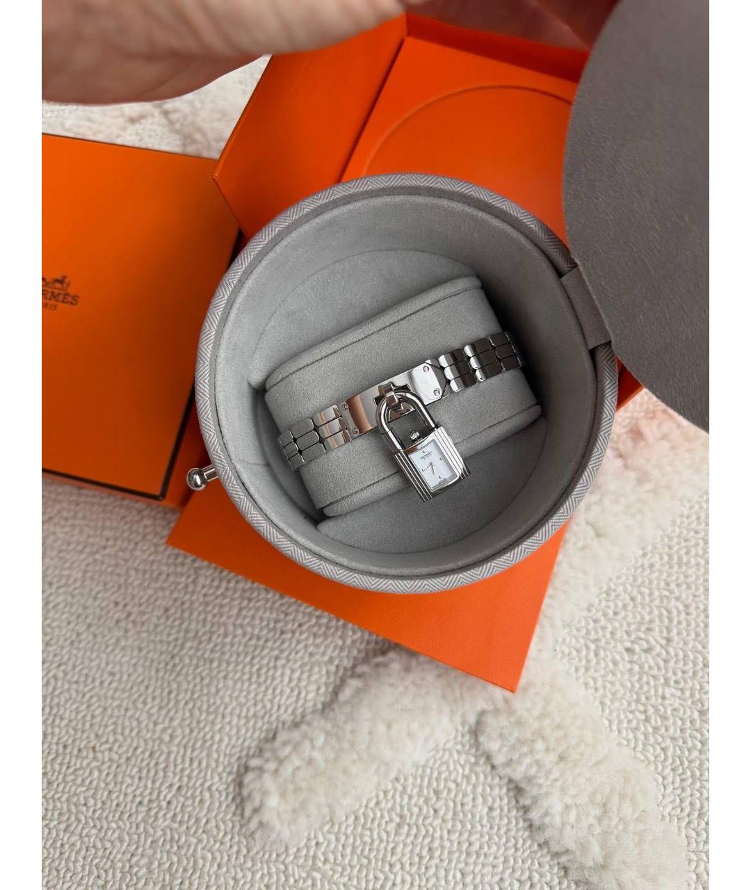 HERMES Серебряные стальные часы, фото 4