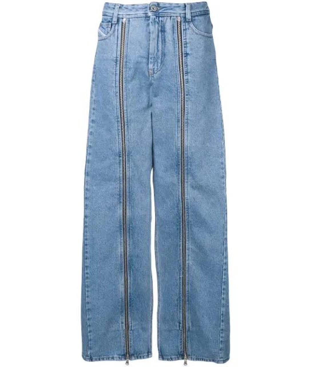 DIESEL Голубые хлопковые прямые джинсы, фото 1