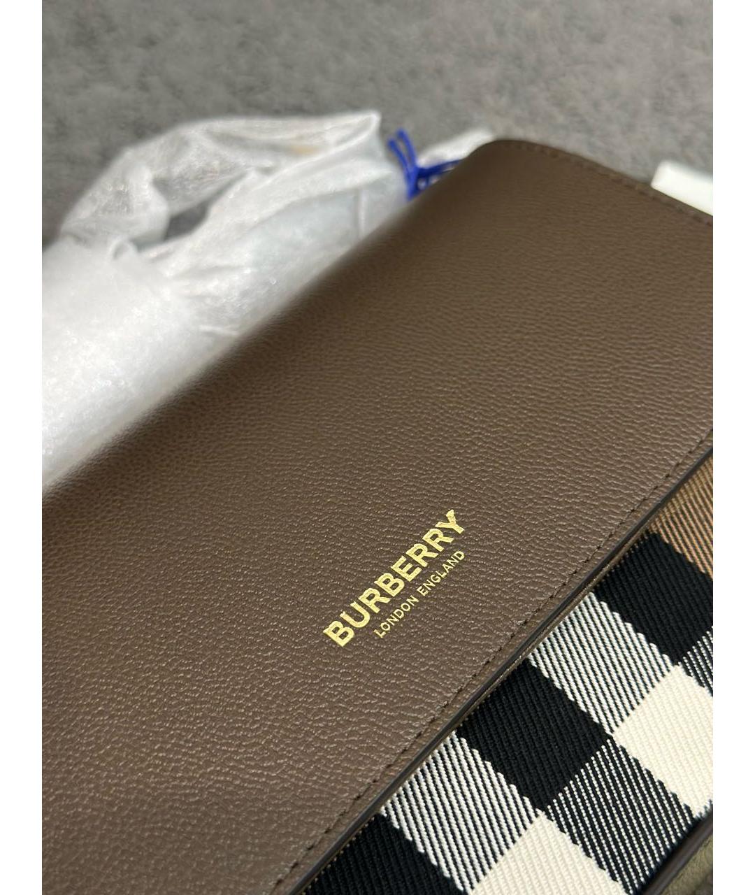 BURBERRY Коричневая кожаная сумка через плечо, фото 5