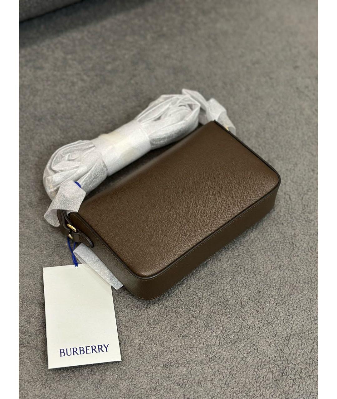 BURBERRY Коричневая кожаная сумка через плечо, фото 3