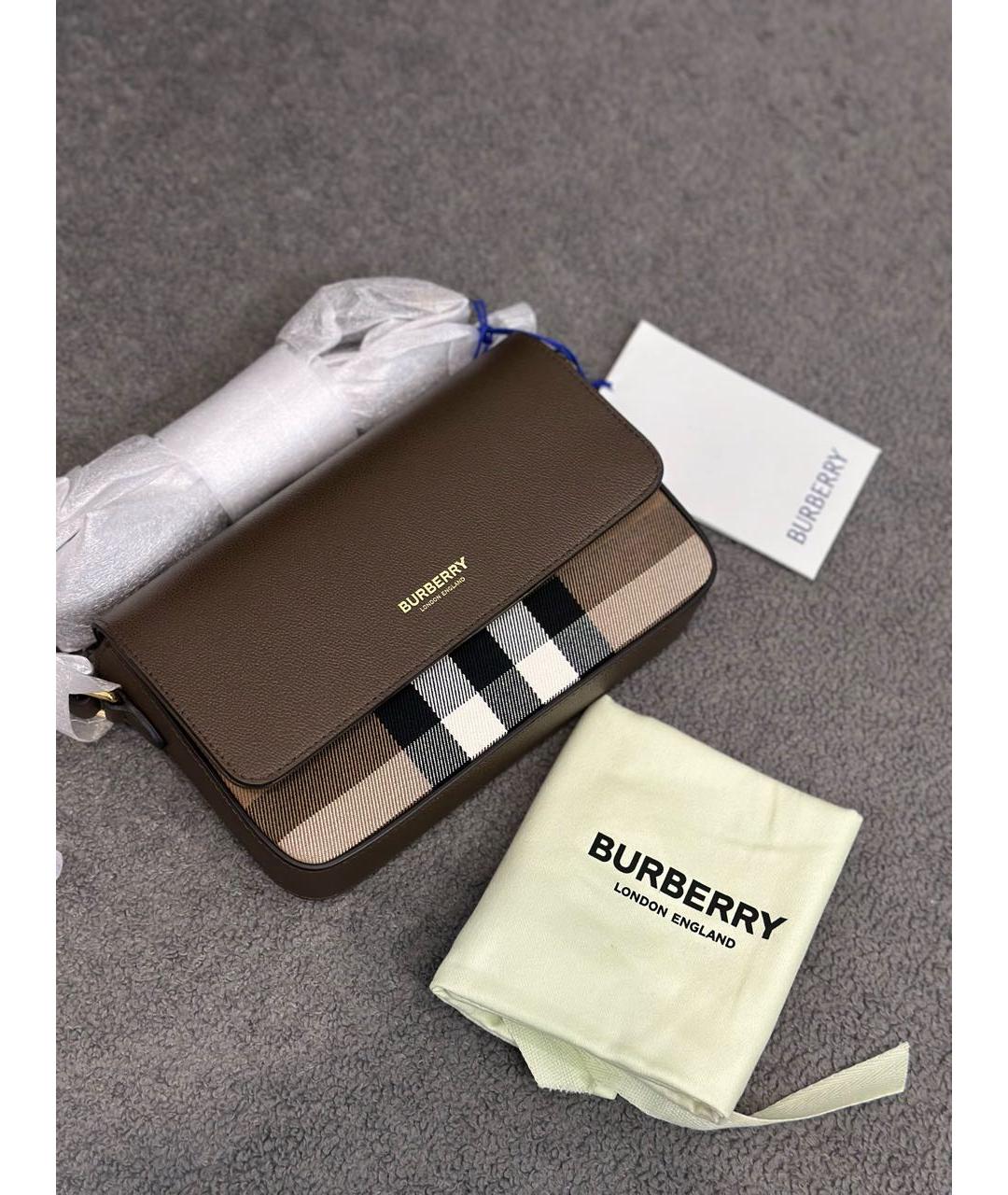 BURBERRY Коричневая кожаная сумка через плечо, фото 2