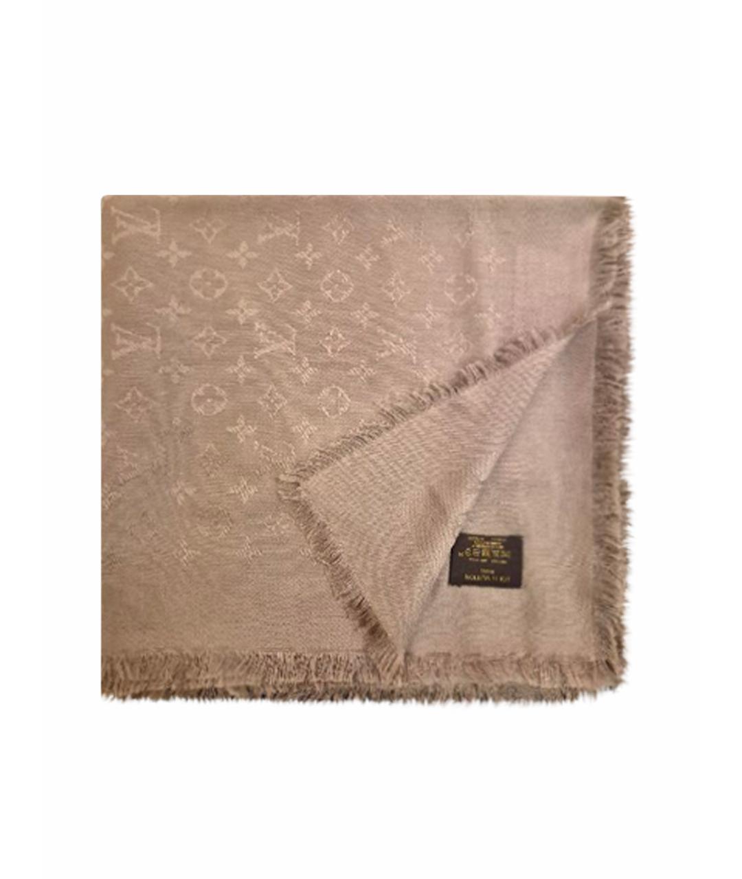 LOUIS VUITTON Серый шелковый платок, фото 1