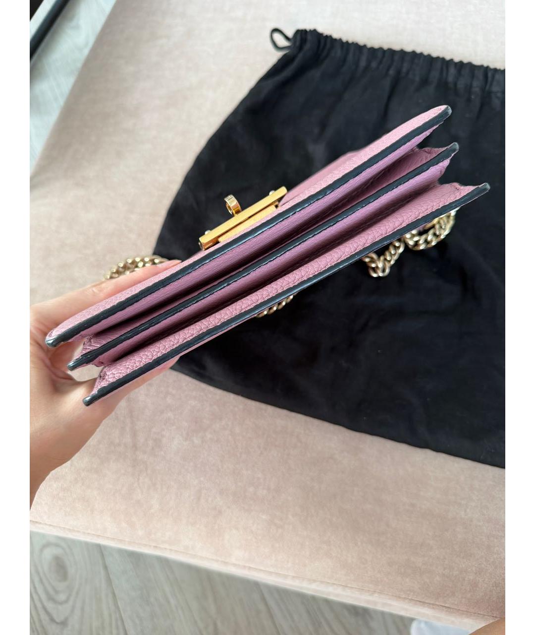 DOLCE&GABBANA Розовая кожаная сумка через плечо, фото 5