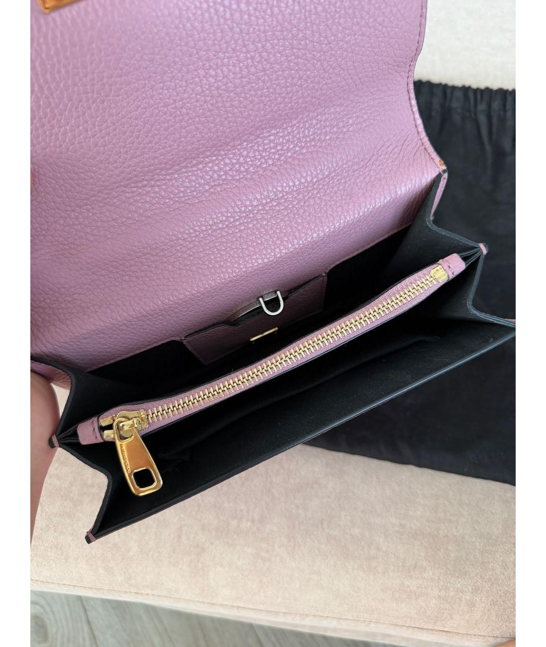 DOLCE&GABBANA Розовая кожаная сумка через плечо, фото 4