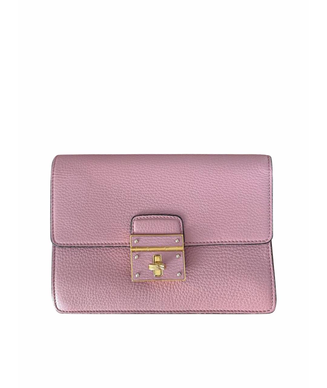 DOLCE&GABBANA Розовая кожаная сумка через плечо, фото 1