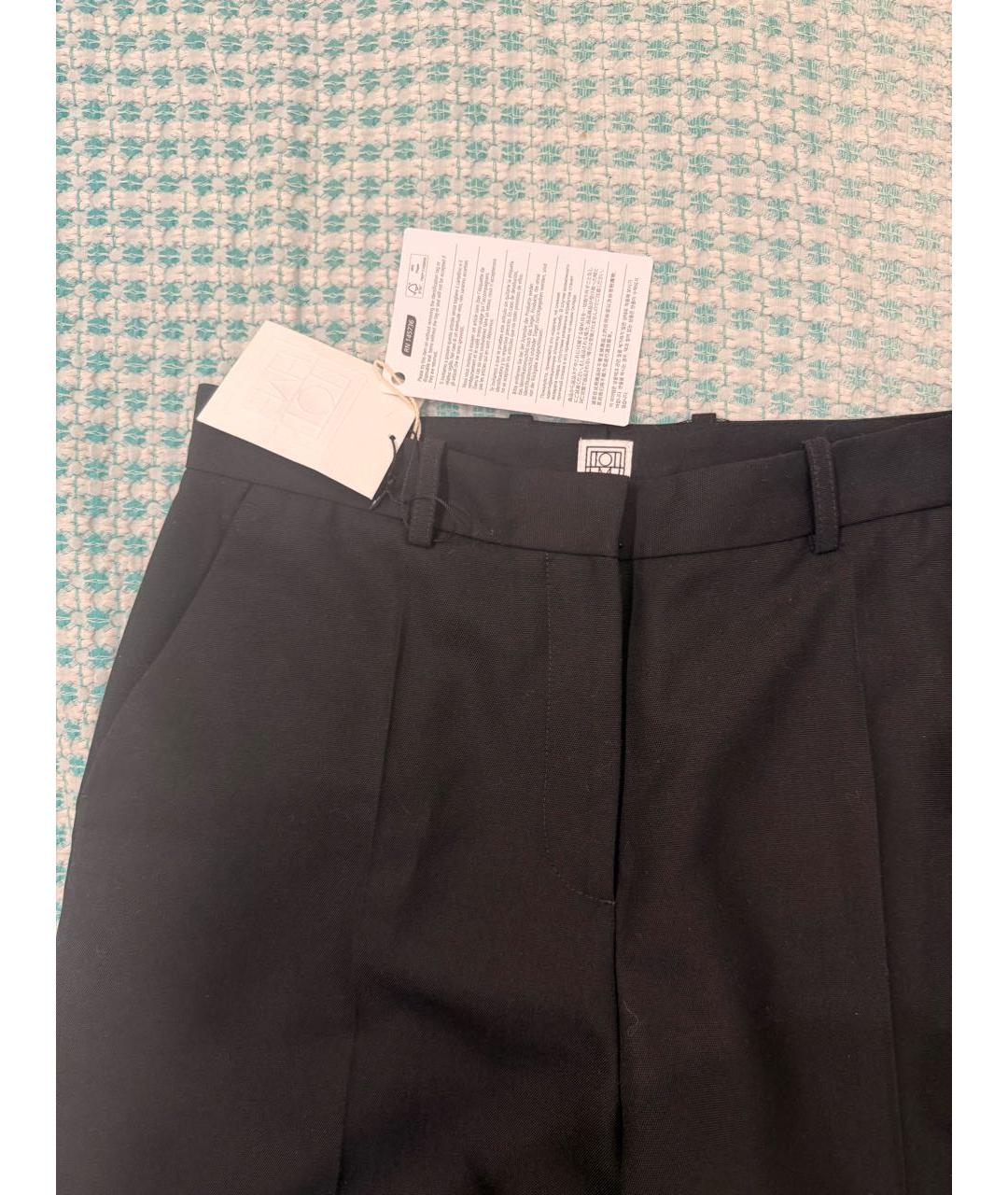 TOTEME Черные шерстяные брюки широкие, фото 3