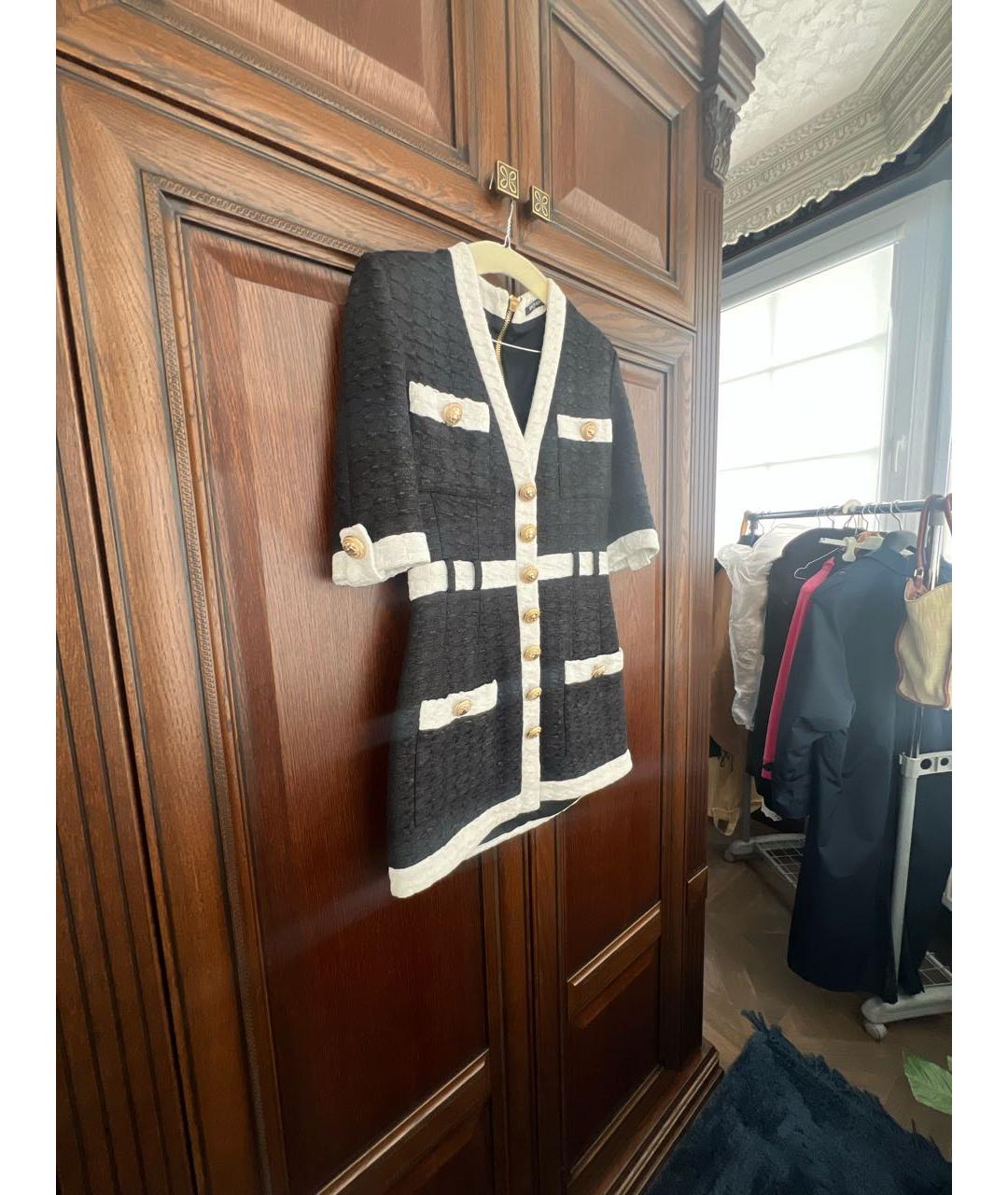 BALMAIN Черное хлопковое повседневное платье, фото 3