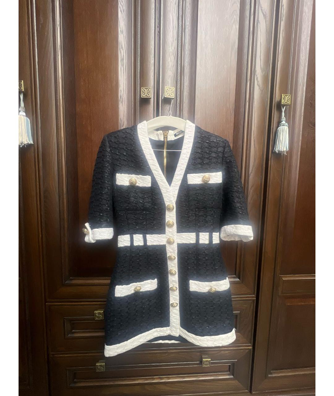 BALMAIN Черное хлопковое повседневное платье, фото 5