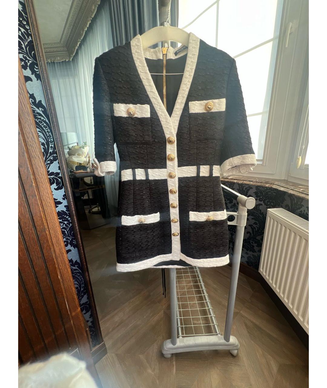 BALMAIN Черное хлопковое повседневное платье, фото 7