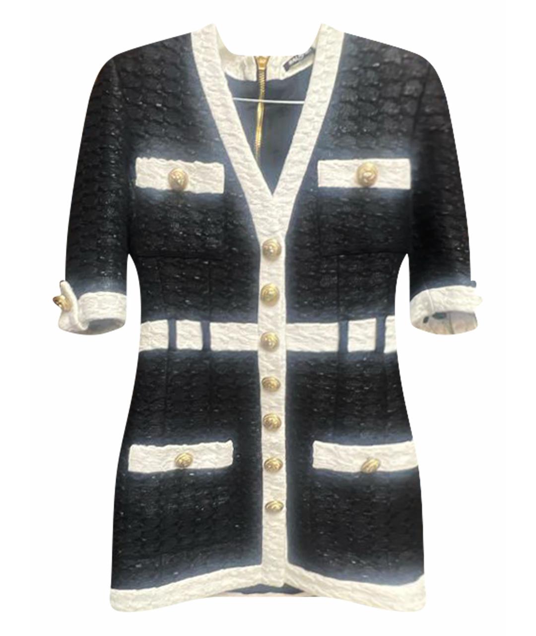 BALMAIN Черное хлопковое повседневное платье, фото 1