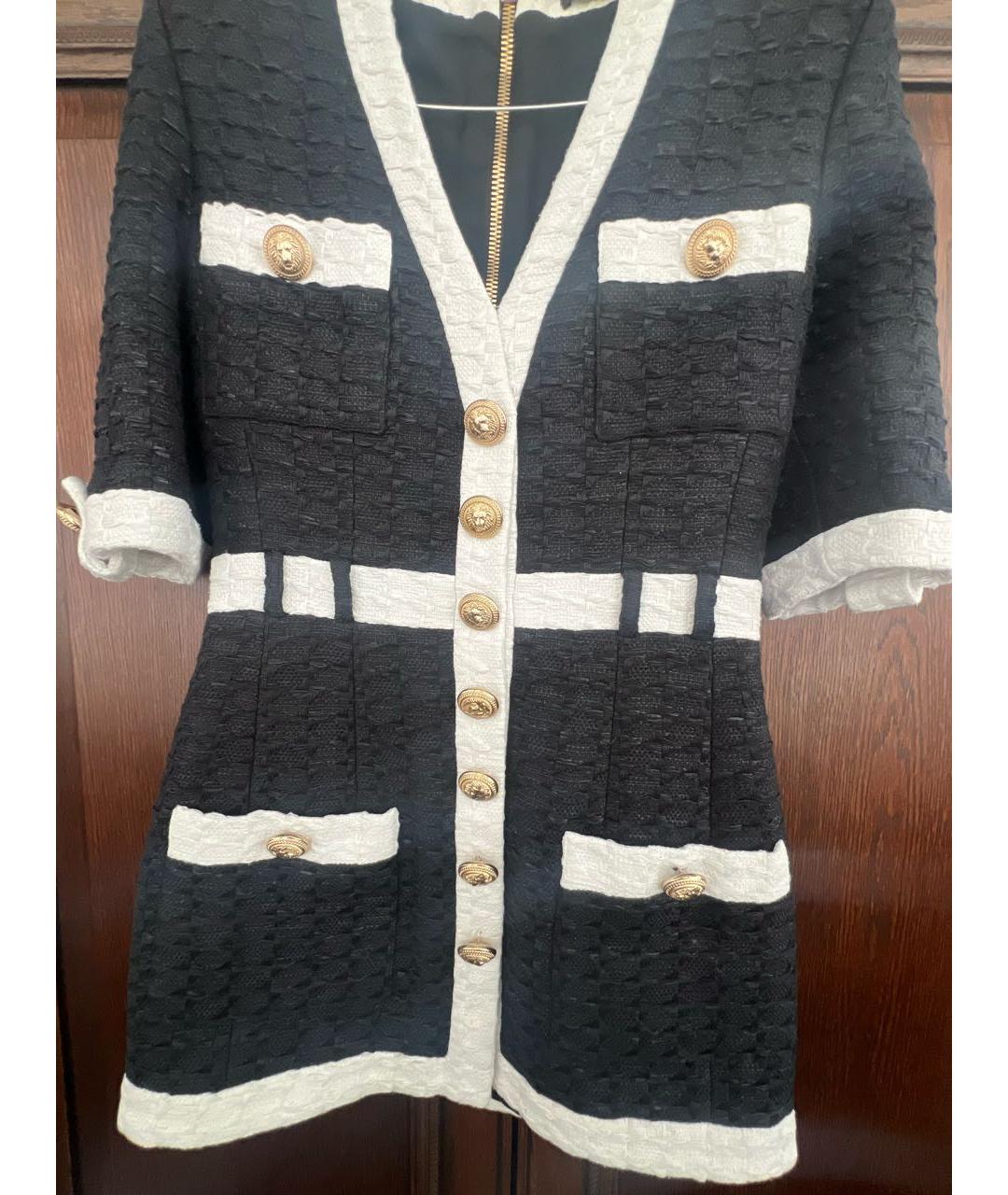 BALMAIN Черное хлопковое повседневное платье, фото 8