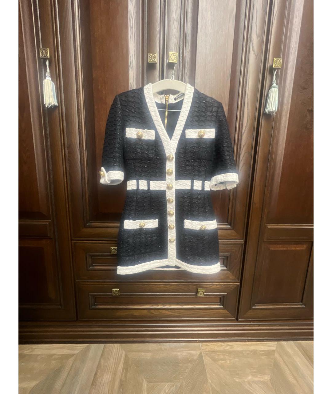 BALMAIN Черное хлопковое повседневное платье, фото 7