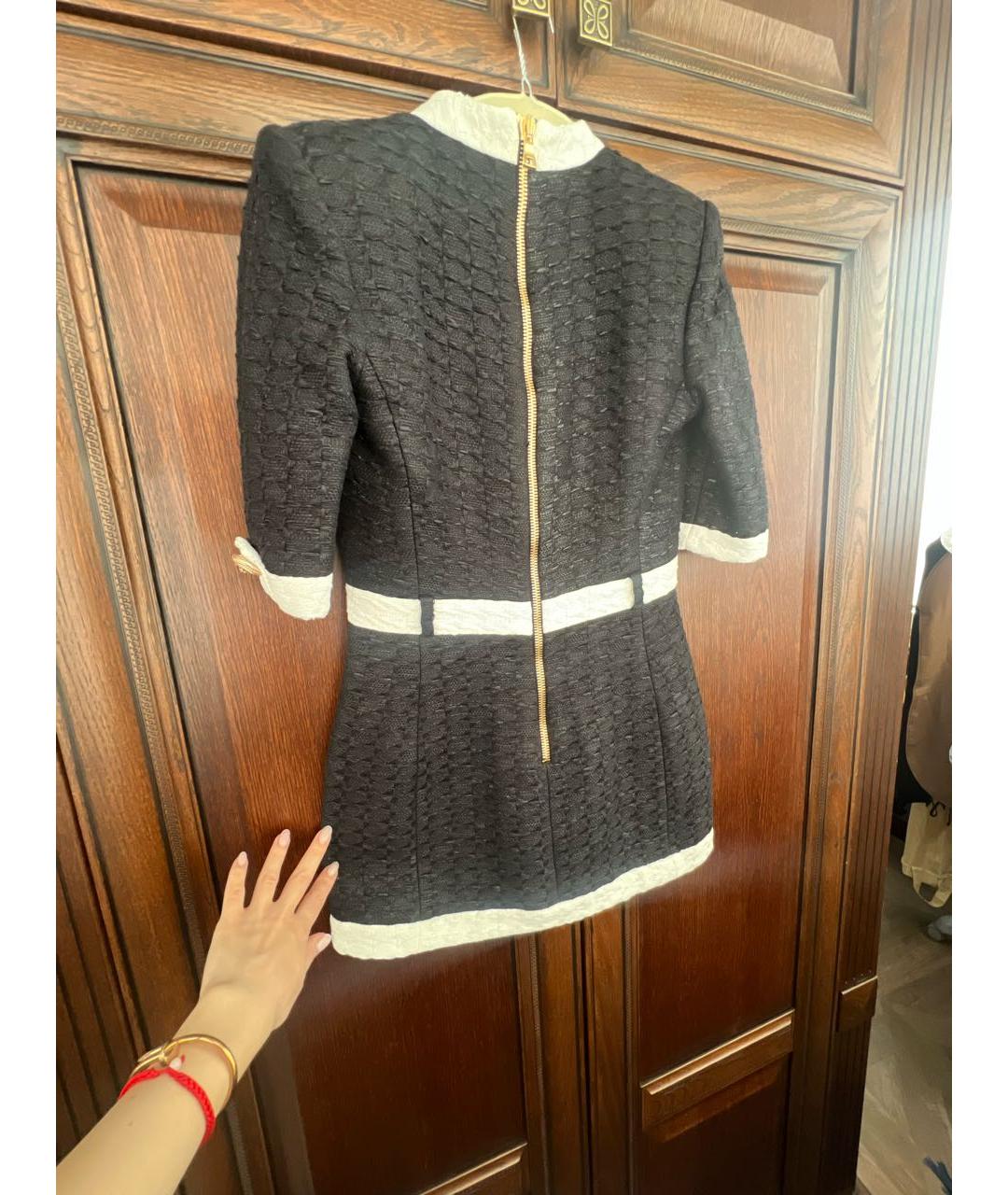 BALMAIN Черное хлопковое повседневное платье, фото 2