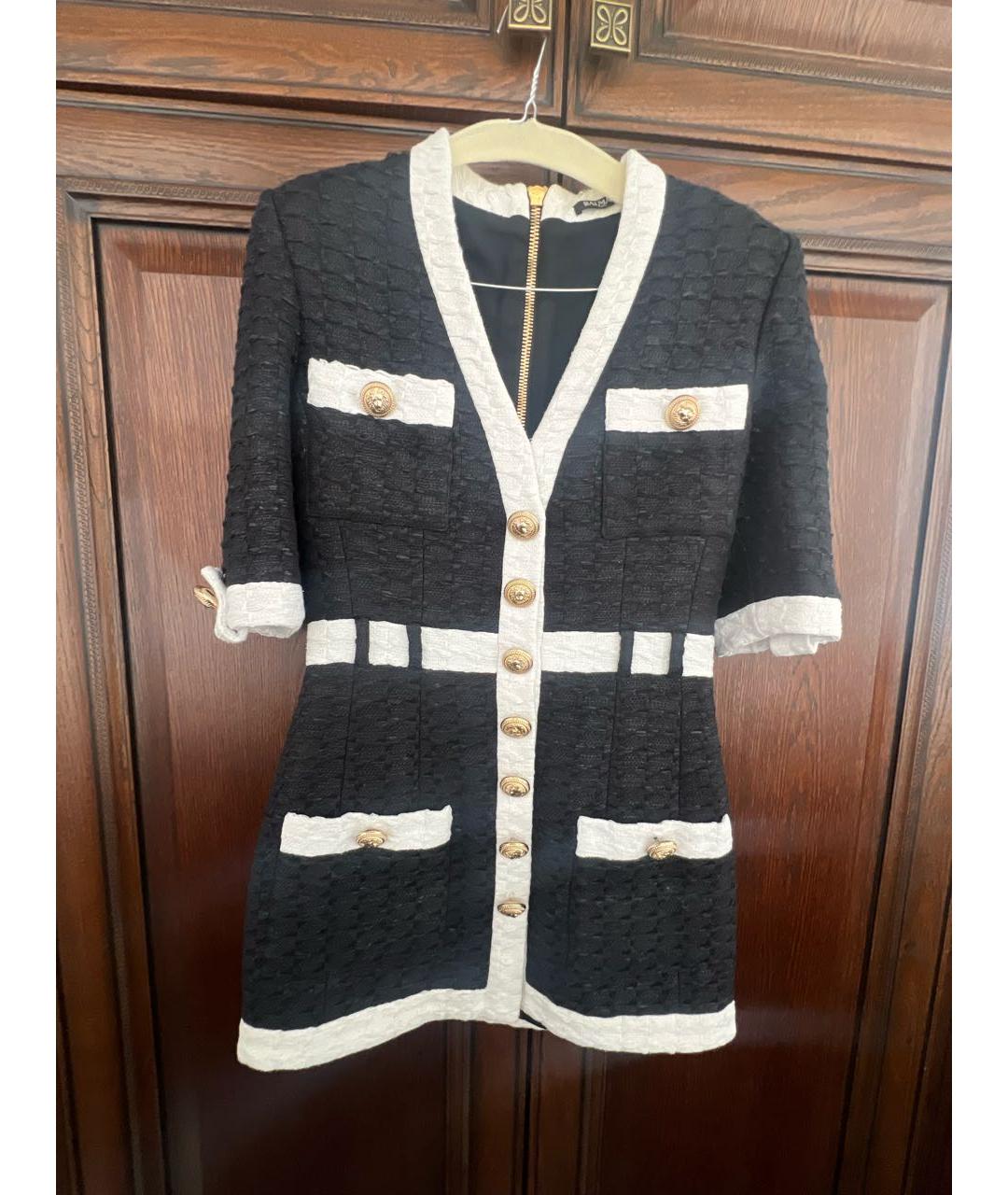 BALMAIN Черное хлопковое повседневное платье, фото 7
