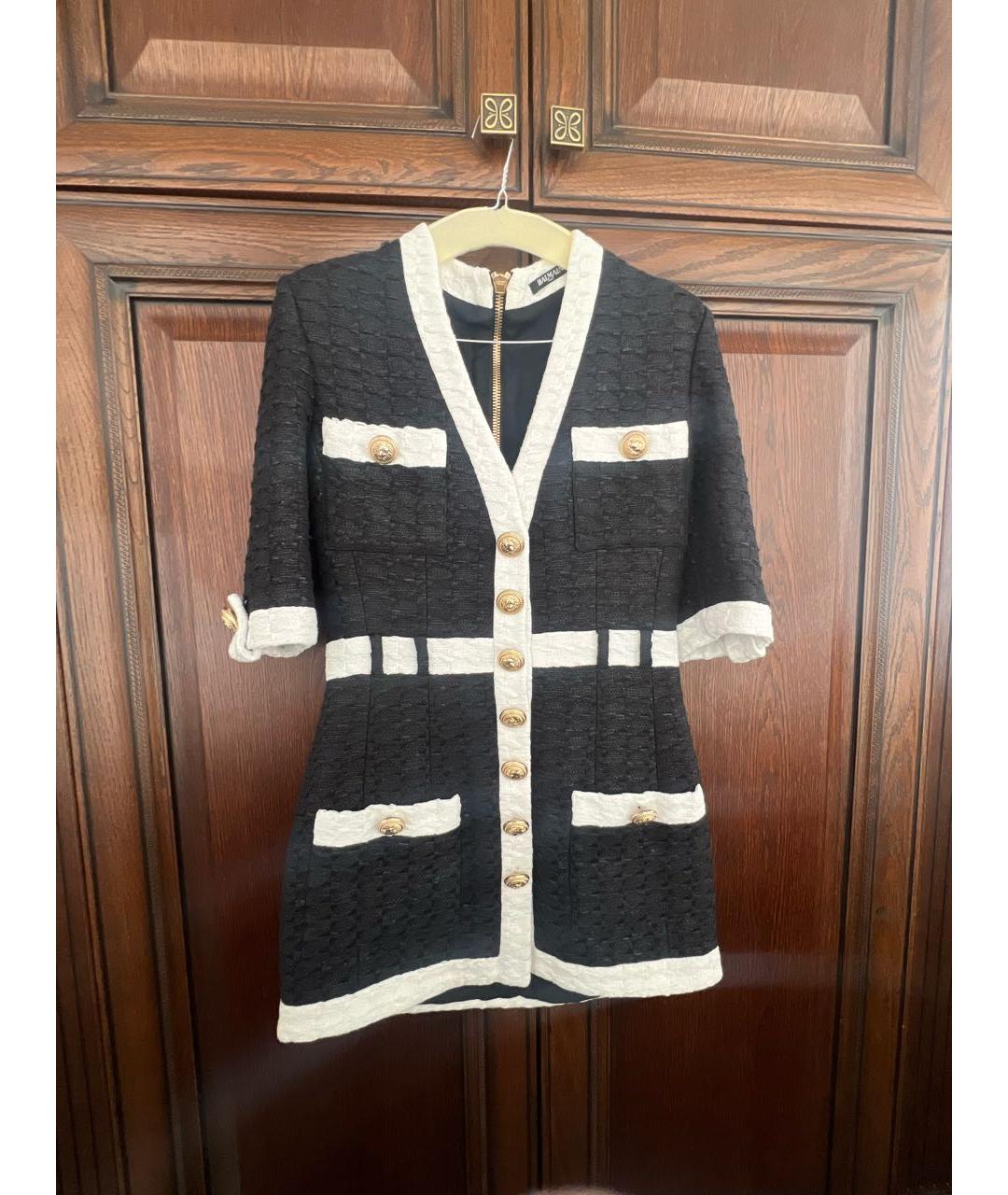 BALMAIN Черное хлопковое повседневное платье, фото 4