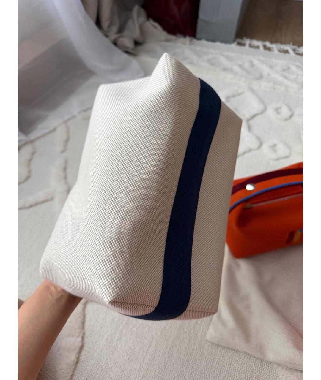 HERMES Бежевая косметичка, фото 4