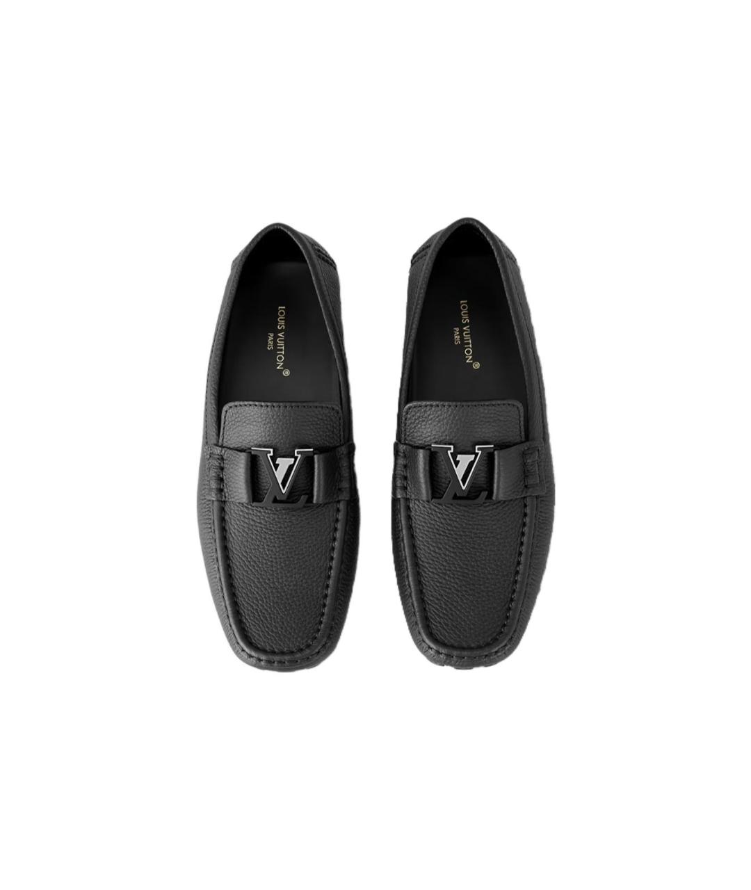 LOUIS VUITTON Черные кожаные мокасины, фото 4