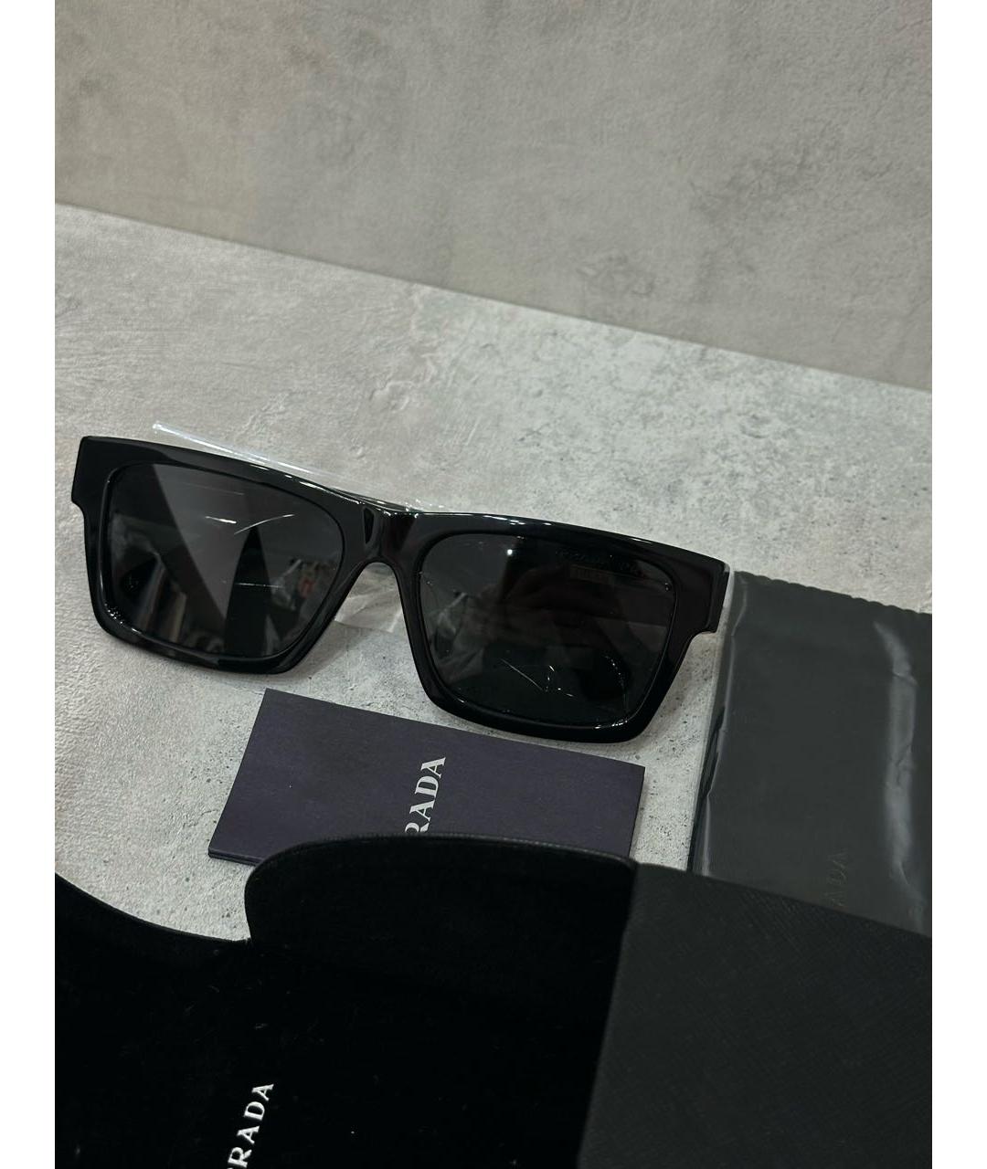 PRADA Черные пластиковые солнцезащитные очки, фото 5