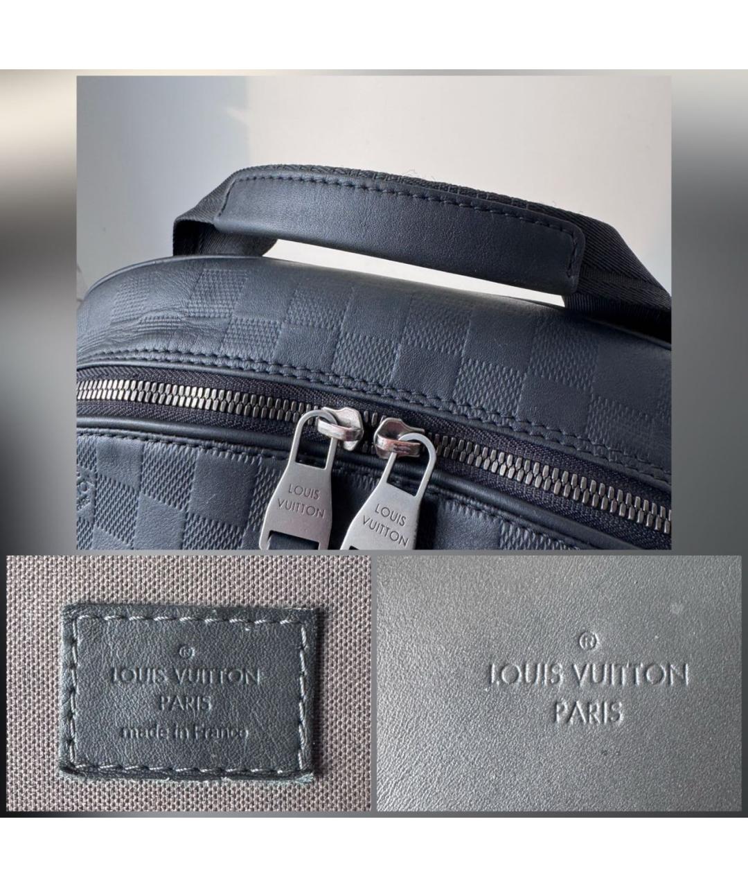 LOUIS VUITTON Черный кожаный рюкзак, фото 8