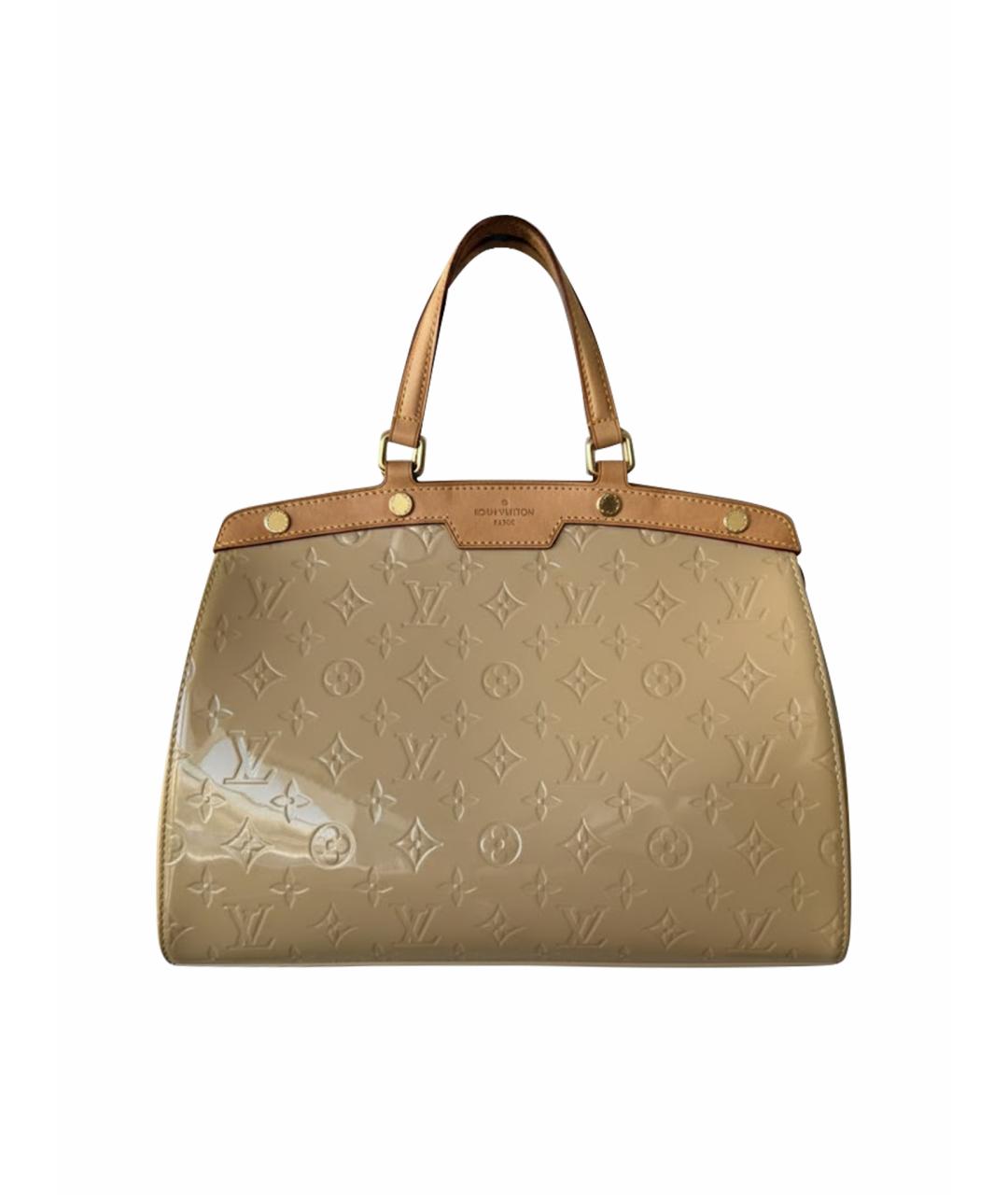 LOUIS VUITTON Бежевая сумка с короткими ручками из лакированной кожи, фото 1