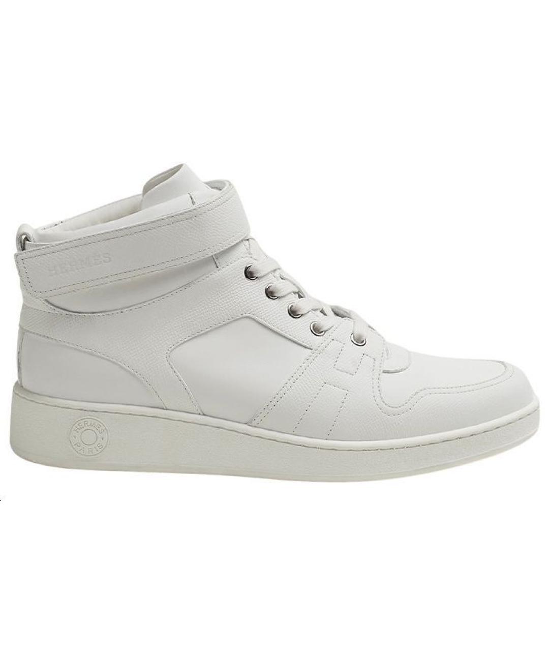HERMES Белые кожаные высокие кроссовки / кеды, фото 1