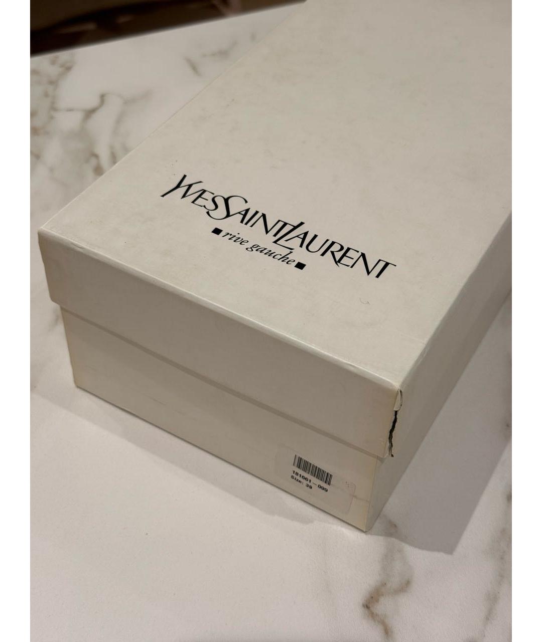 SAINT LAURENT Белые кожаные сандалии, фото 5