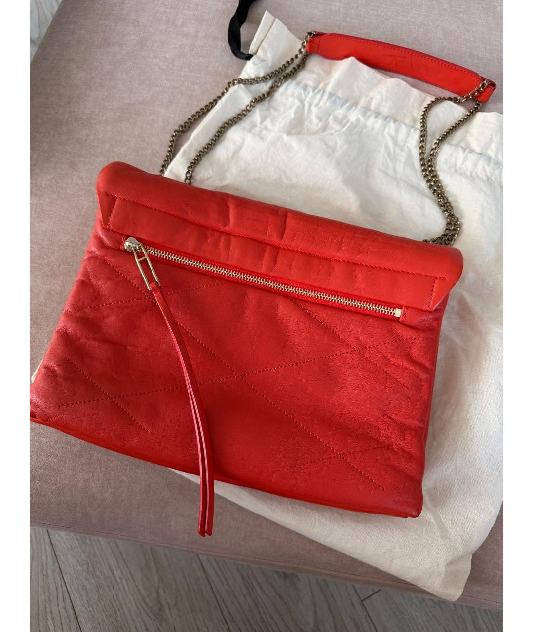 LANVIN Оранжевая кожаная сумка через плечо, фото 3