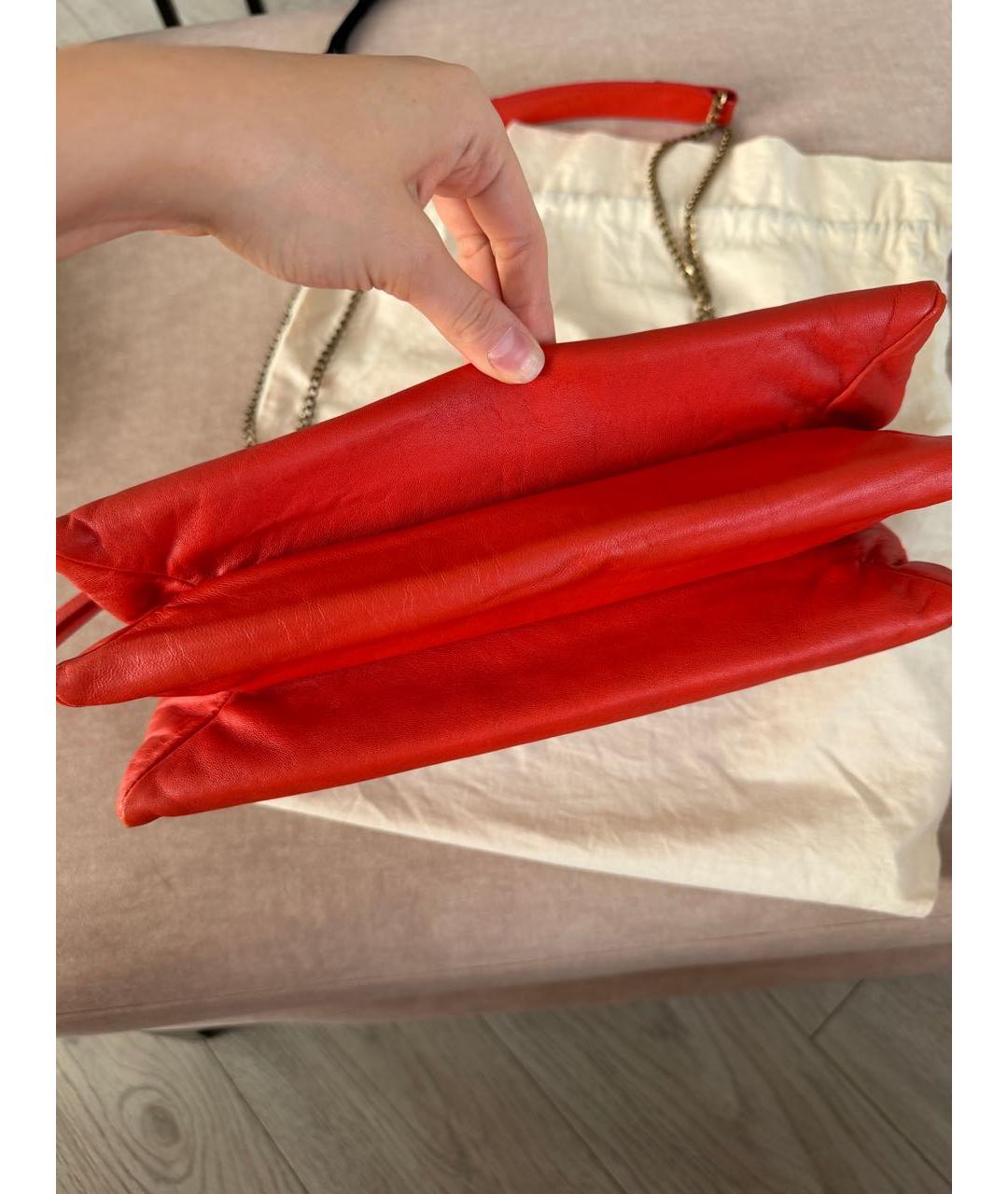 LANVIN Оранжевая кожаная сумка через плечо, фото 5