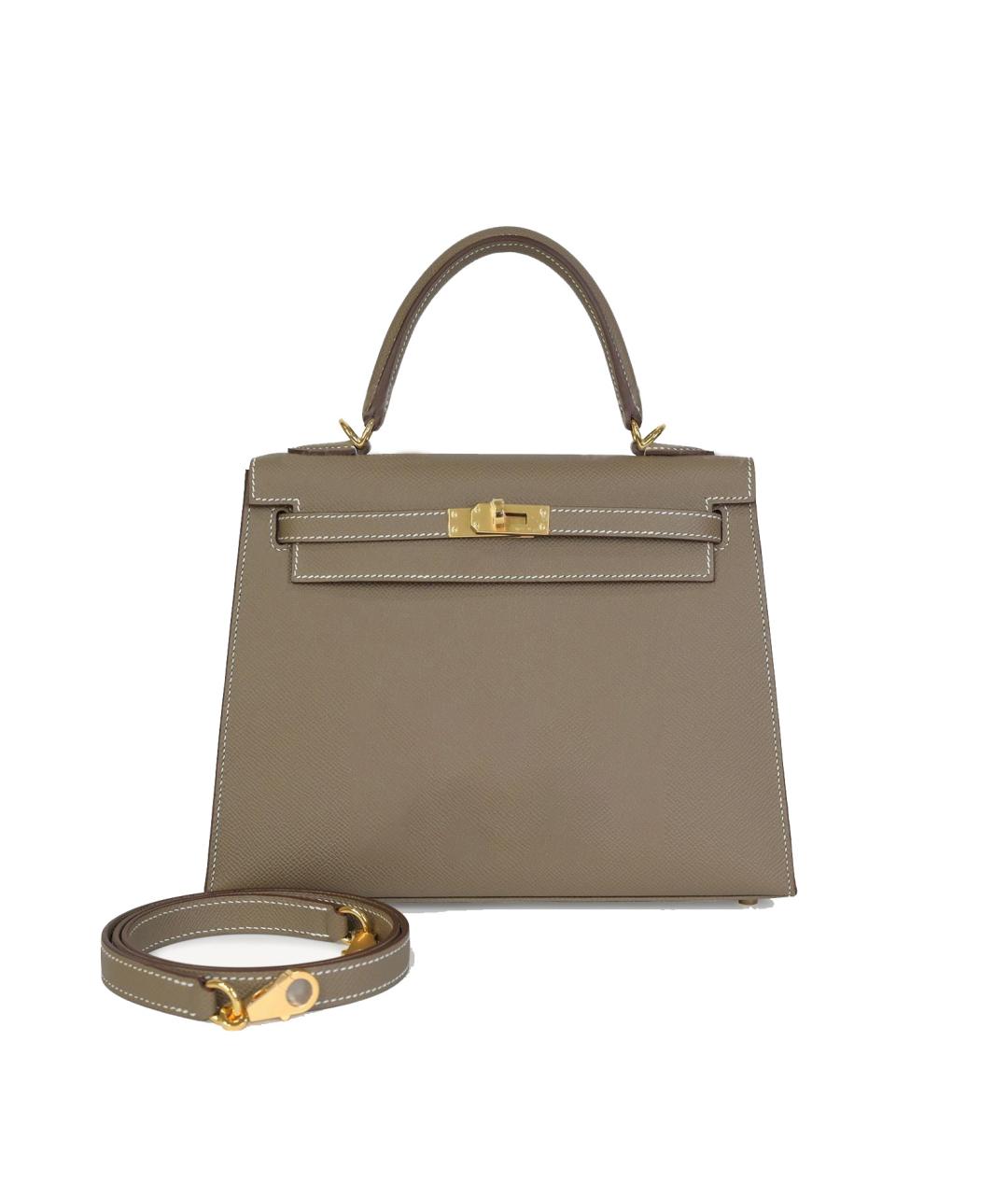 HERMES Коричневая кожаная сумка через плечо, фото 6